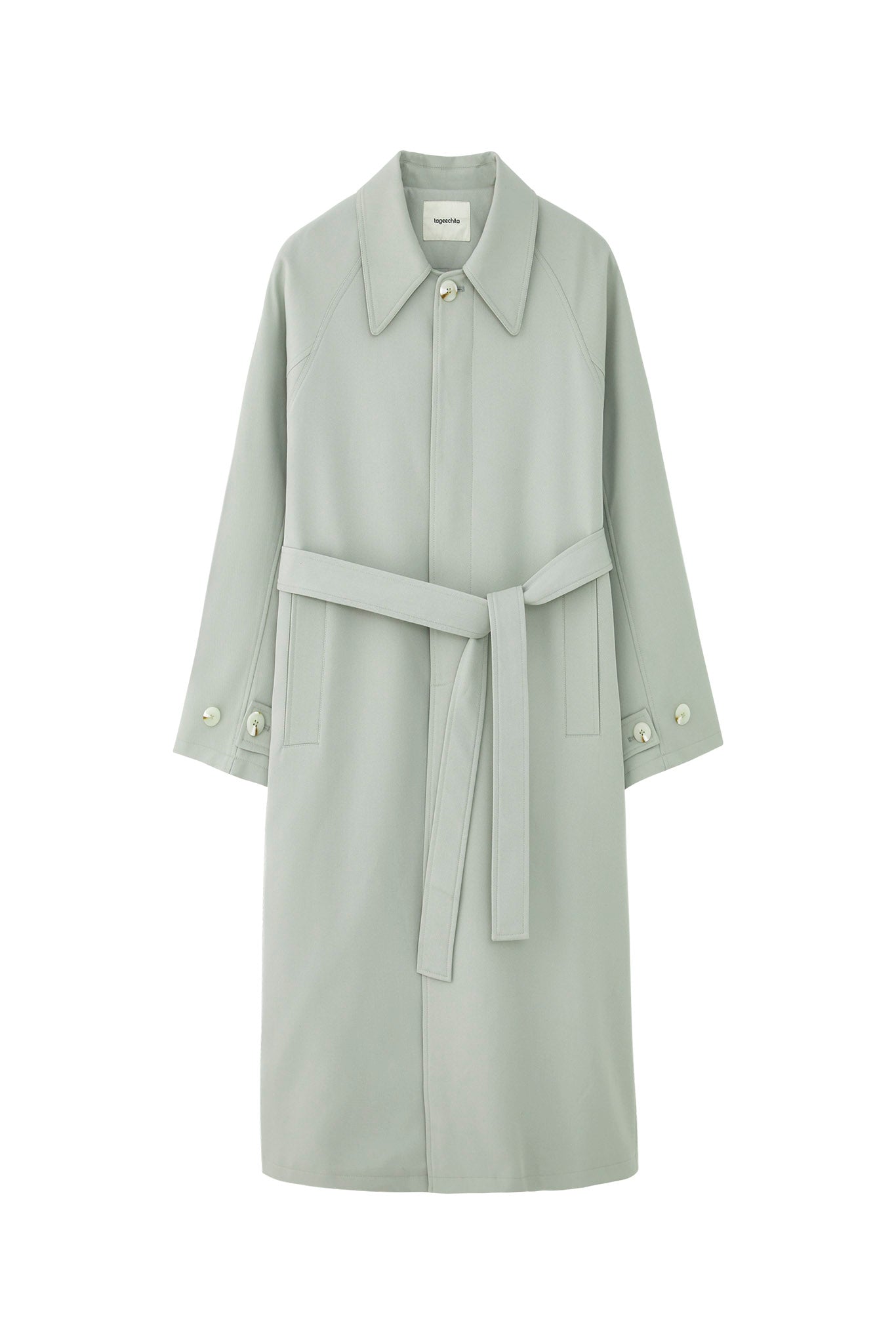 Clean-Cut Longline Coat with Belt – Easy Care Design