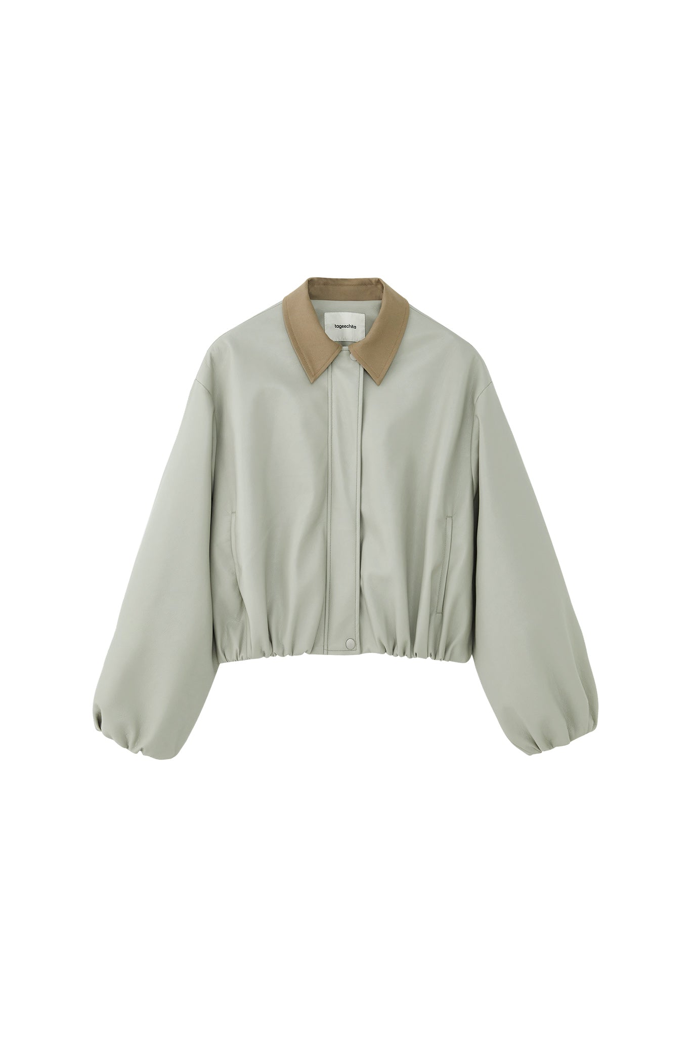Vegan Leather Balloon Sleeve Blouson