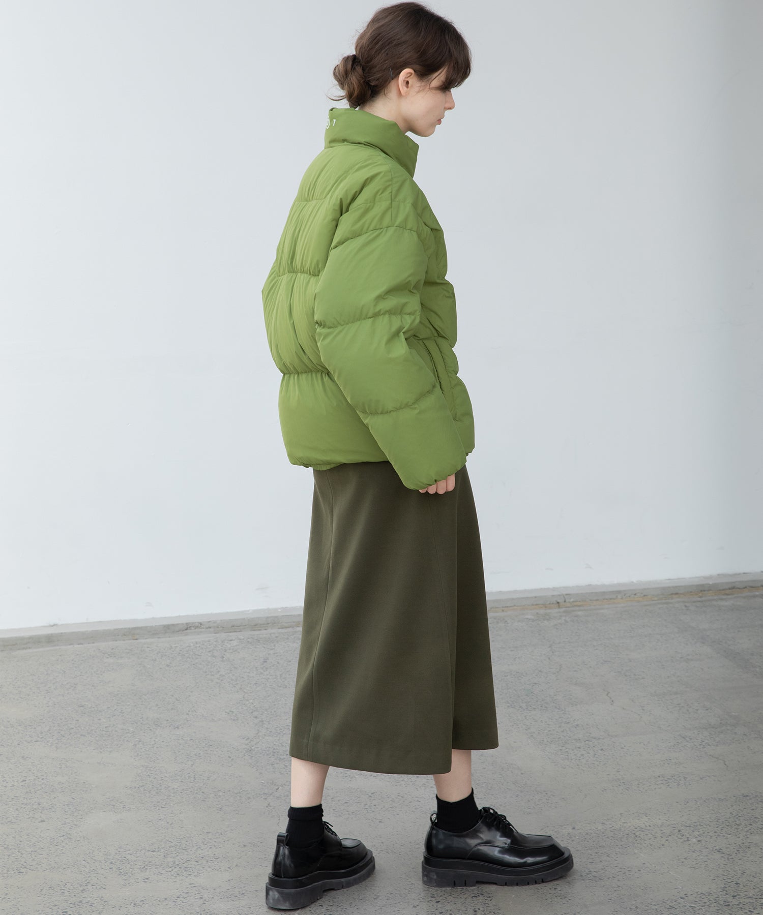 Color scheme stitch wrap design semi-flare skirt