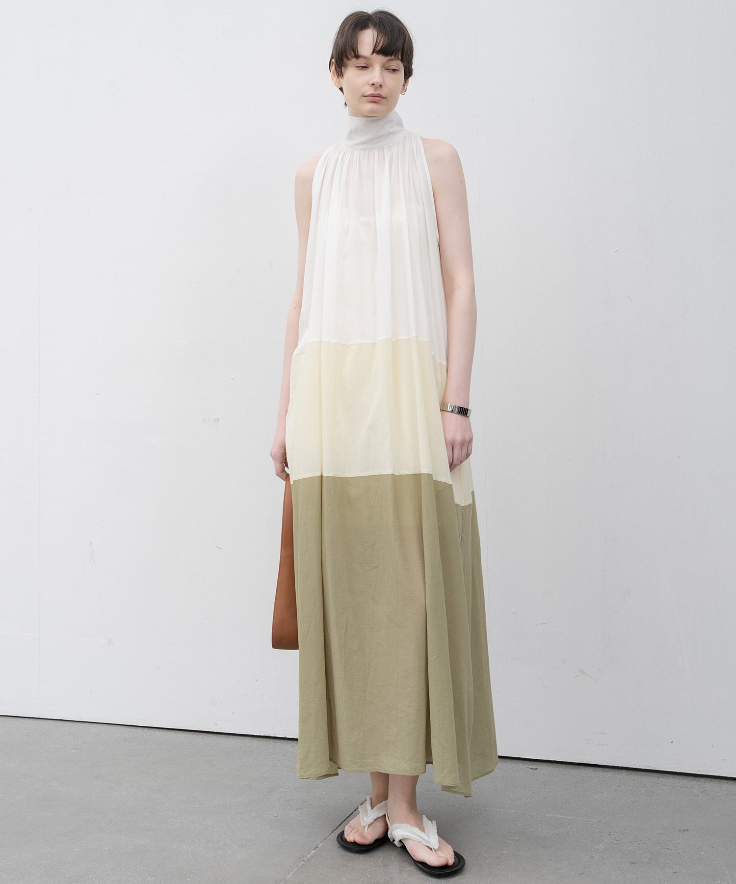 Ombre Sleeveless High-Neck Dress