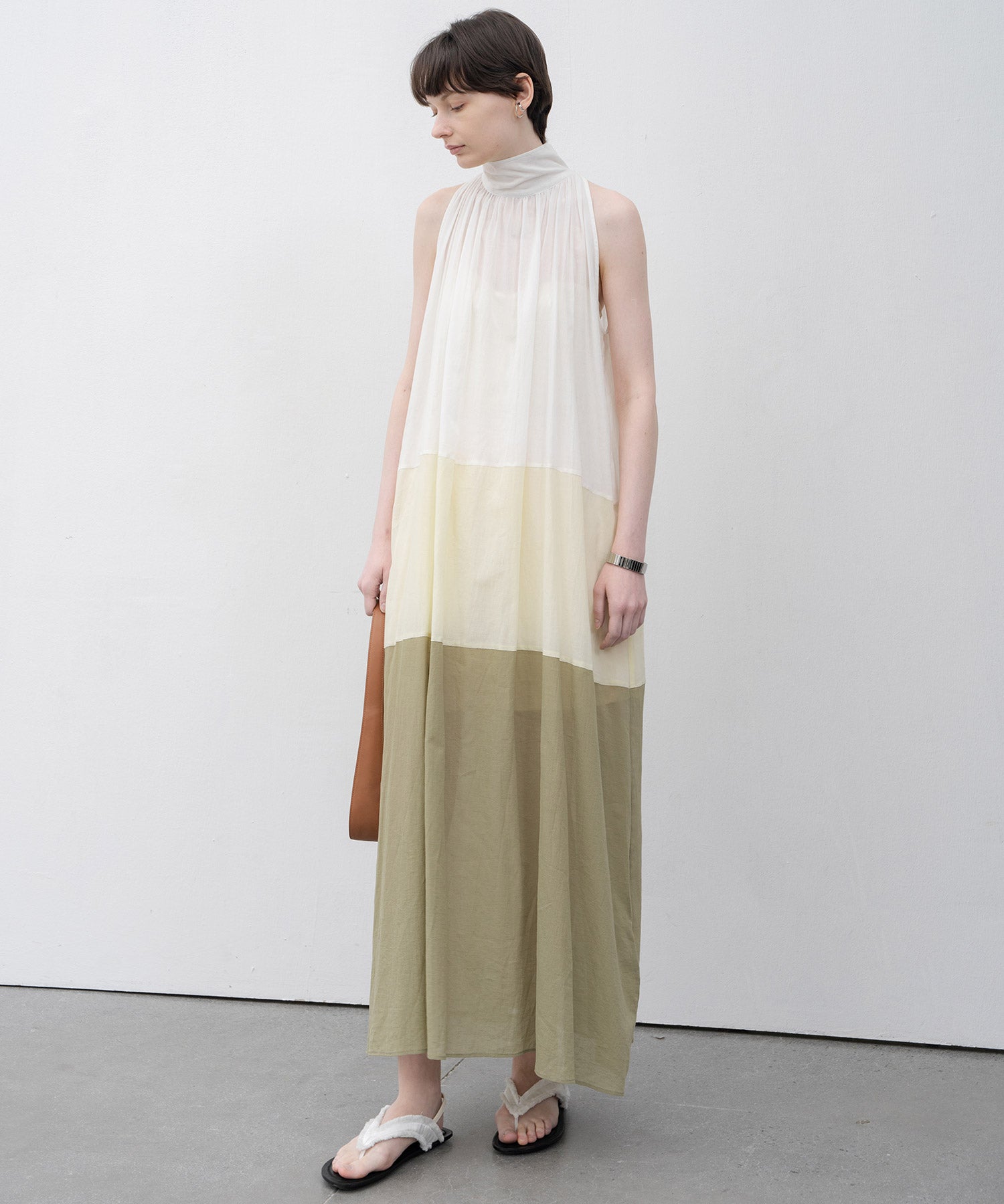 Ombre Sleeveless High-Neck Dress