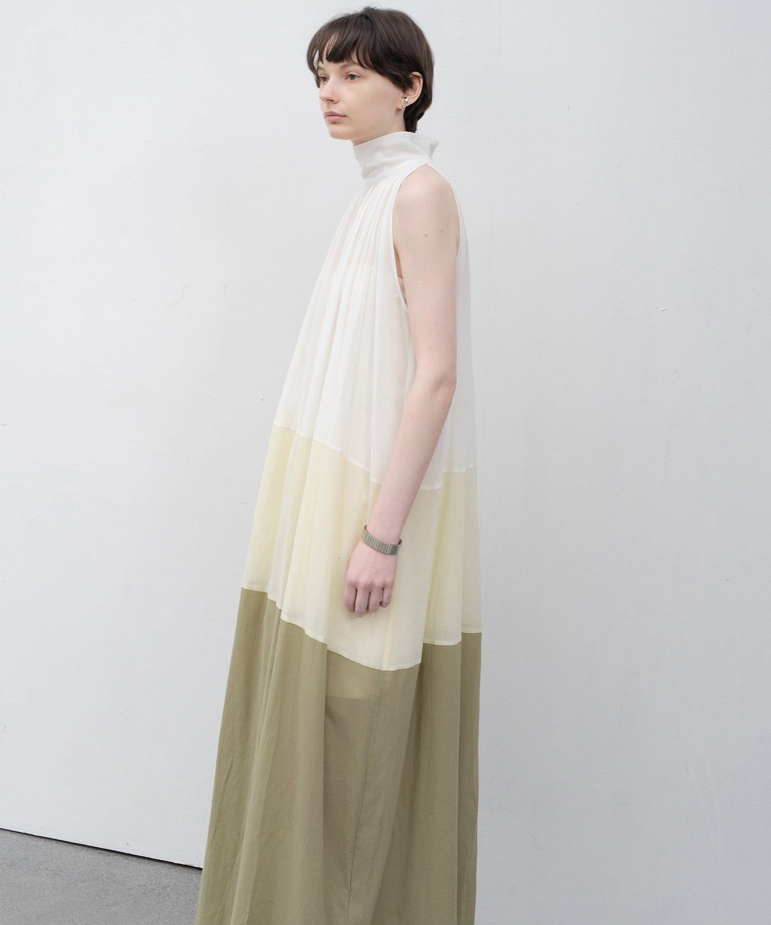 Ombre Sleeveless High-Neck Dress