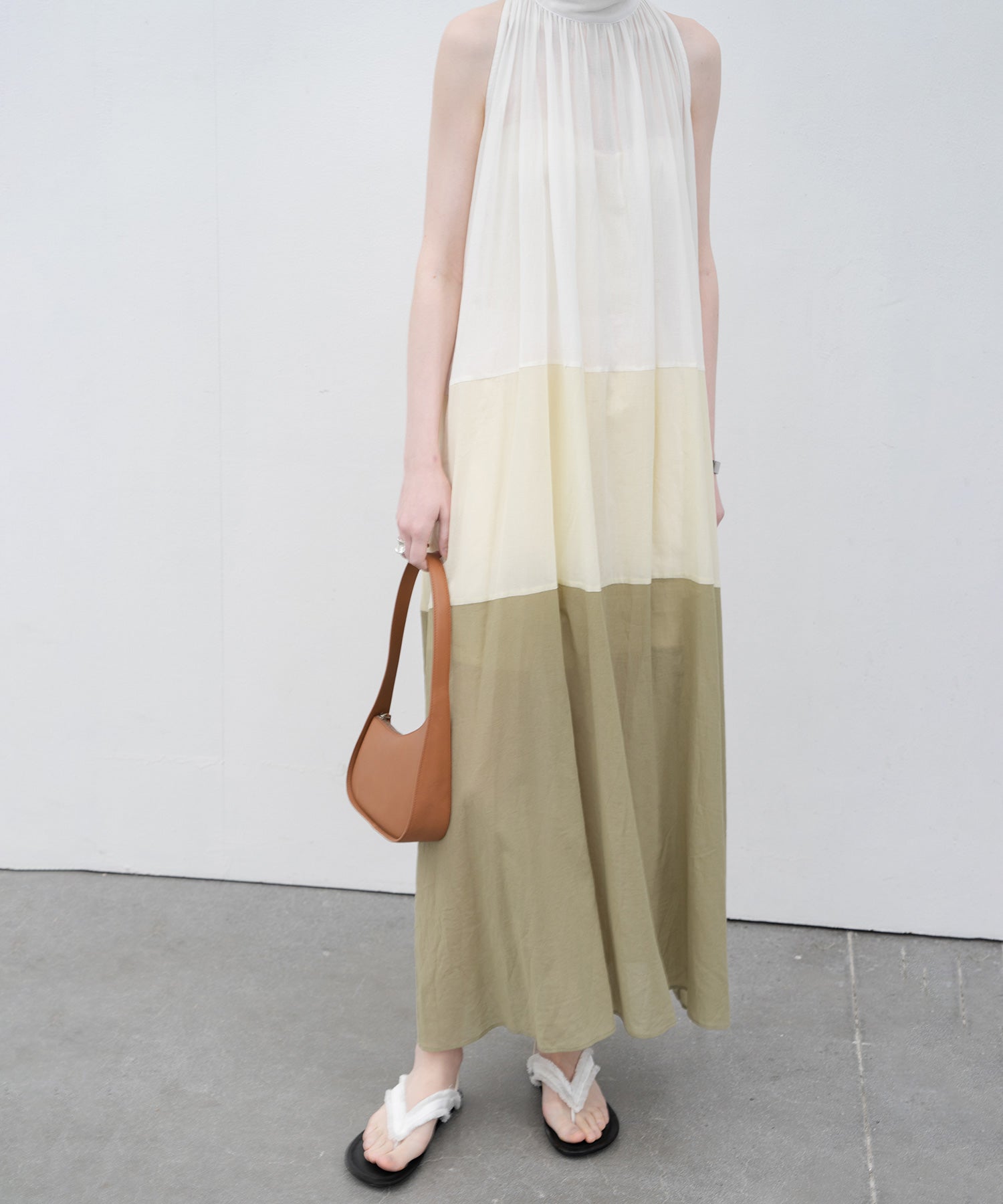 Ombre Sleeveless High-Neck Dress