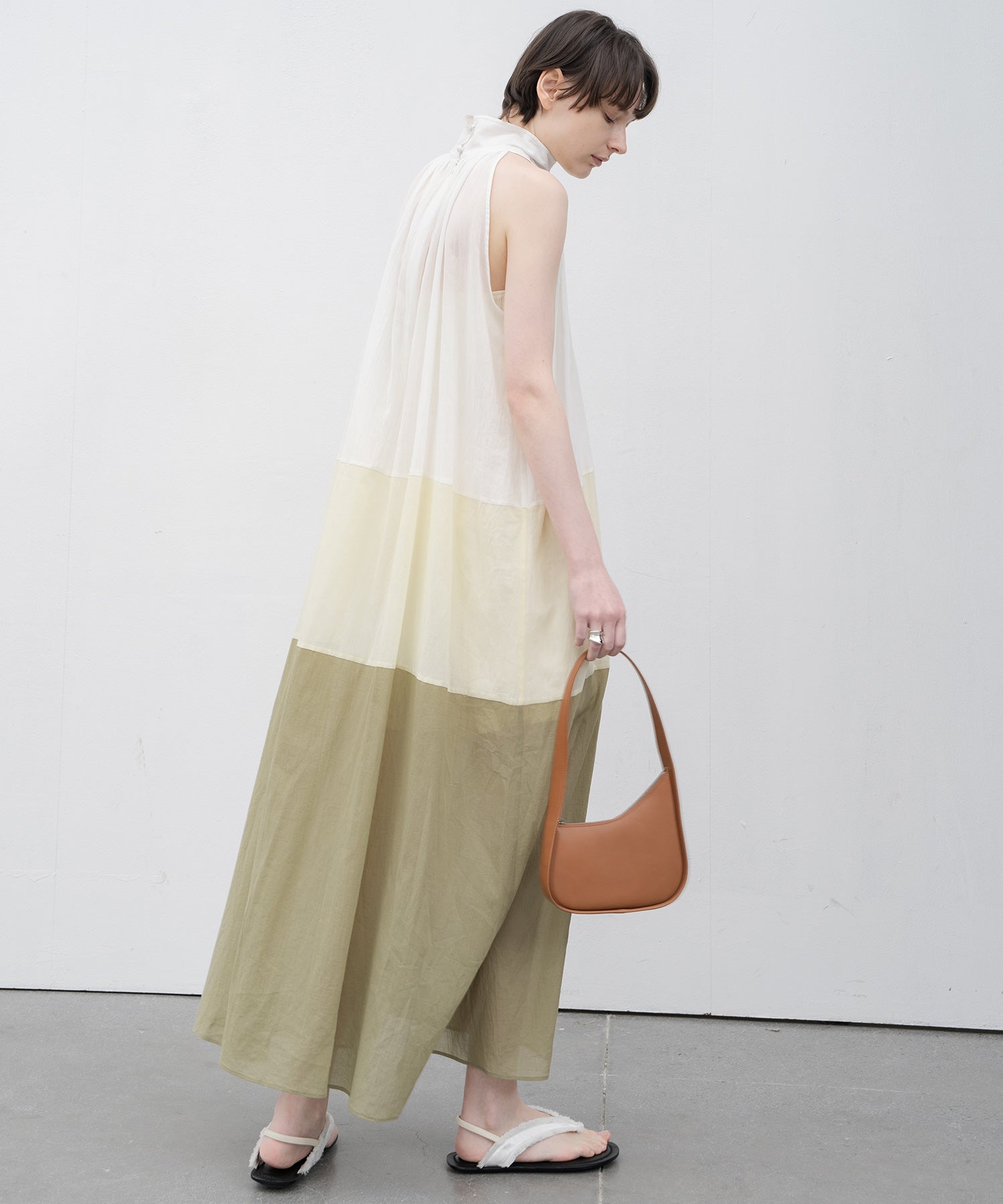 Ombre Sleeveless High-Neck Dress
