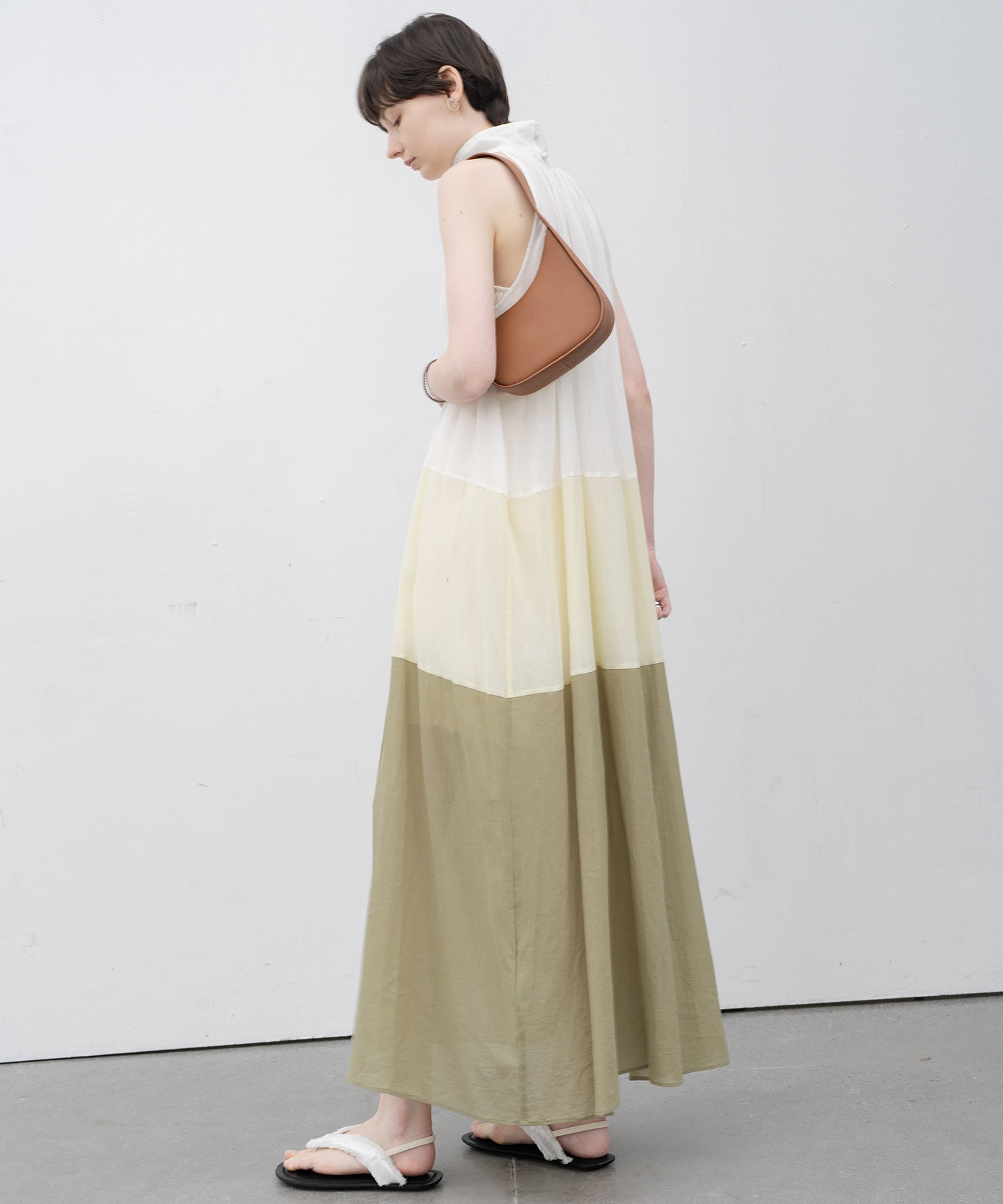 Ombre Sleeveless High-Neck Dress