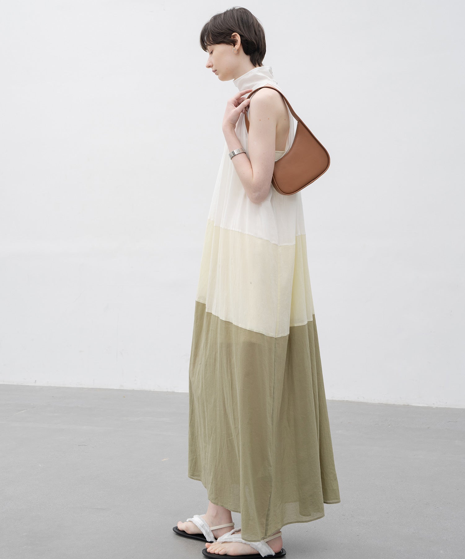 Ombre Sleeveless High-Neck Dress