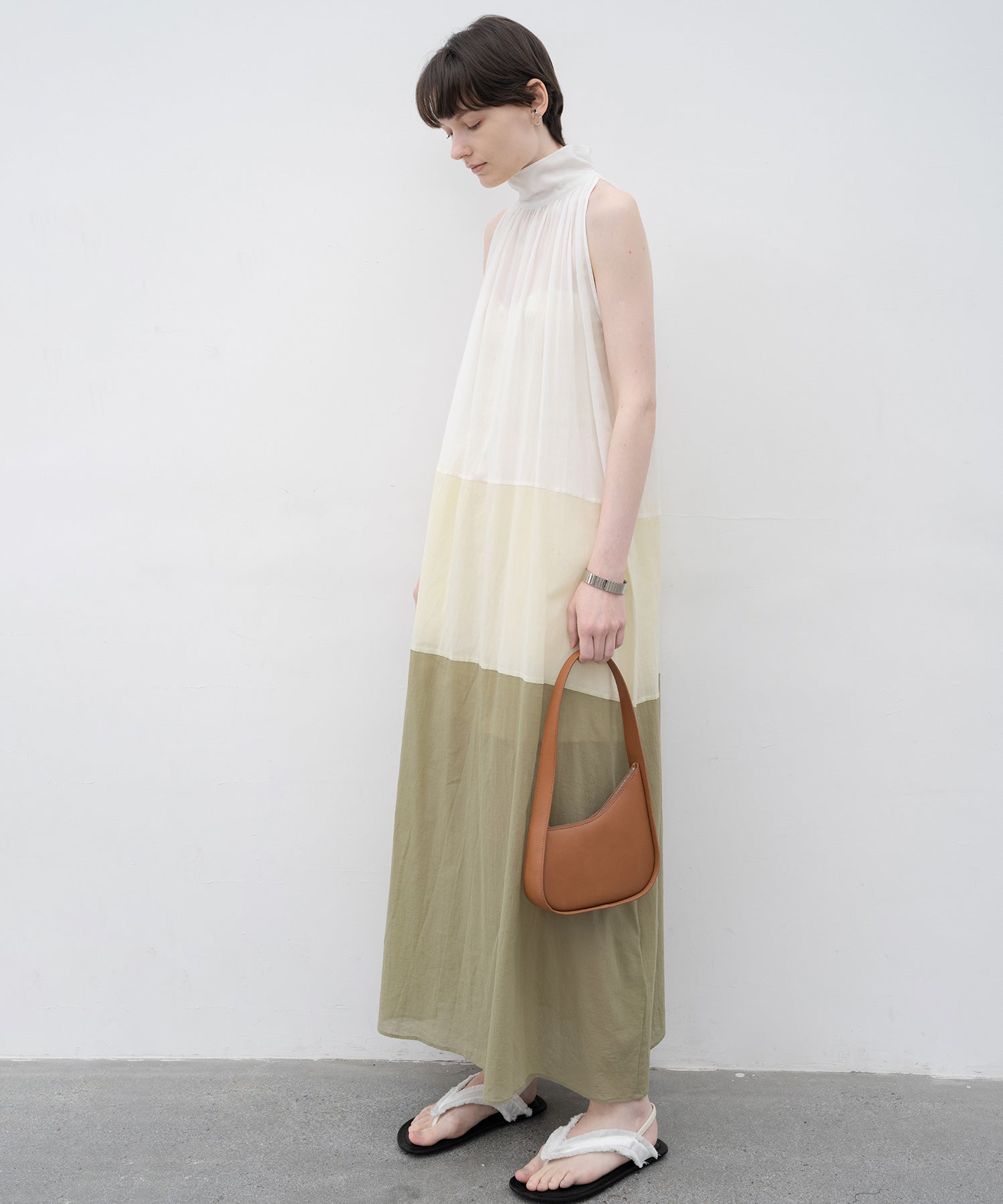 Ombre Sleeveless High-Neck Dress