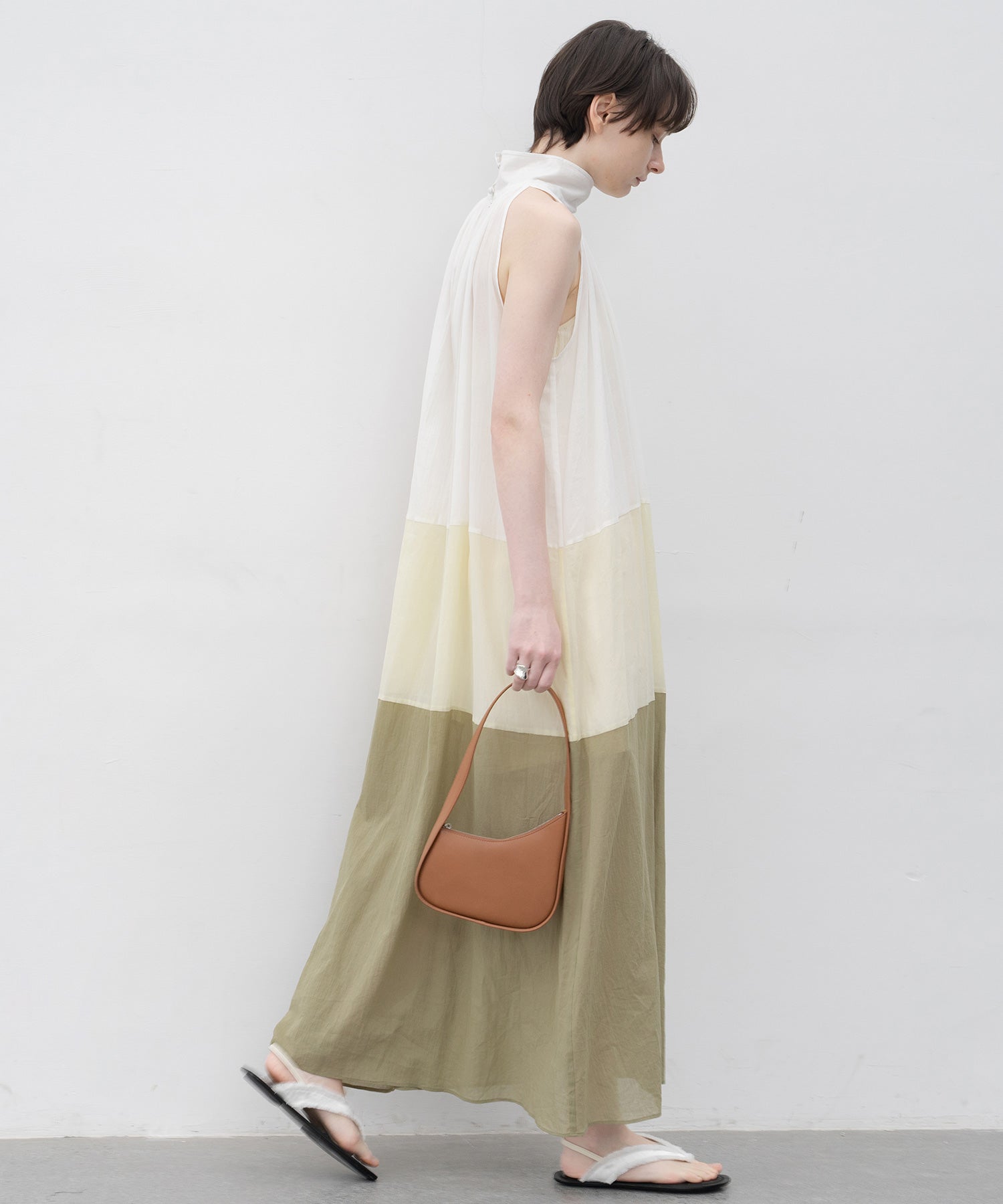 Ombre Sleeveless High-Neck Dress