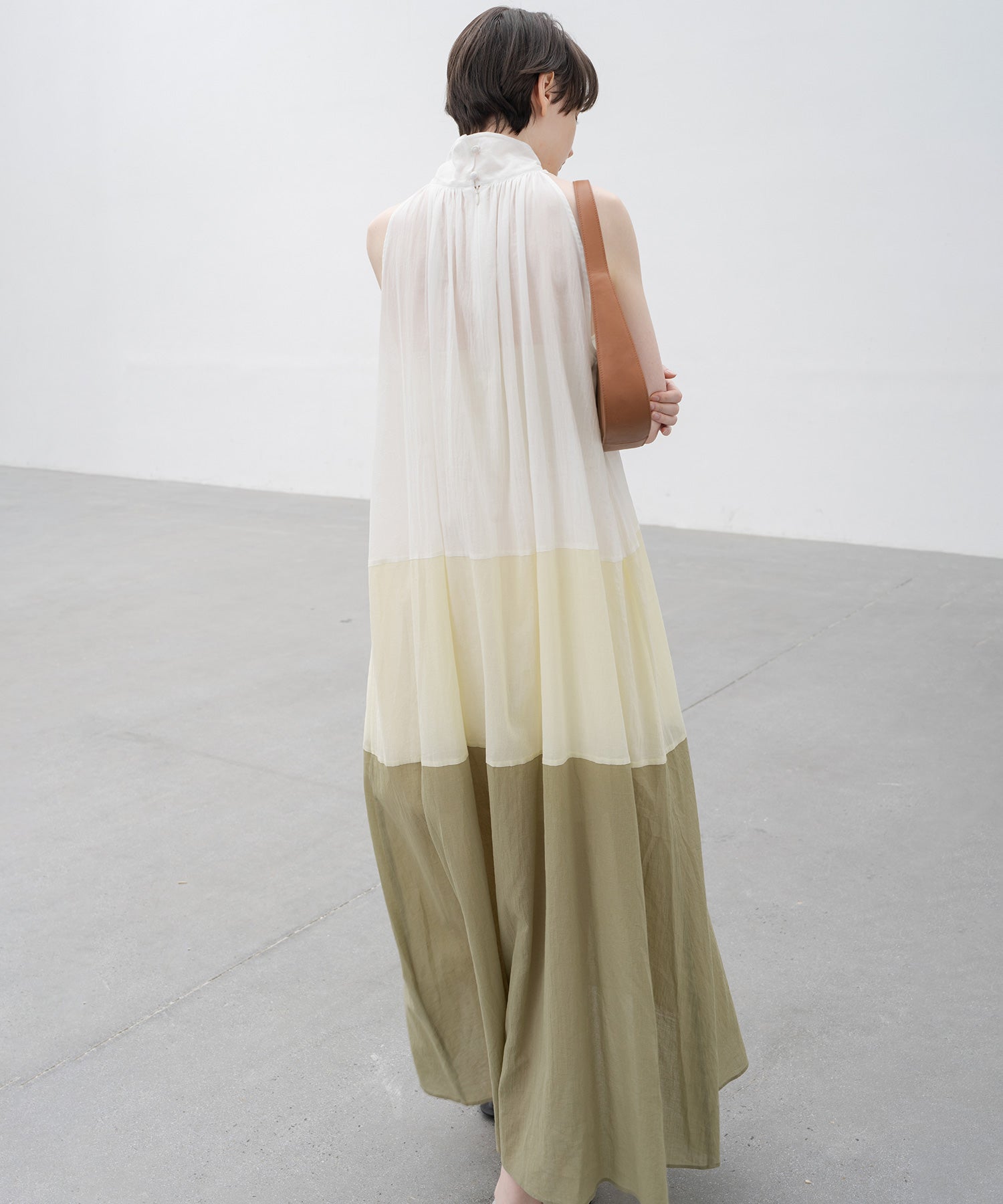 Ombre Sleeveless High-Neck Dress