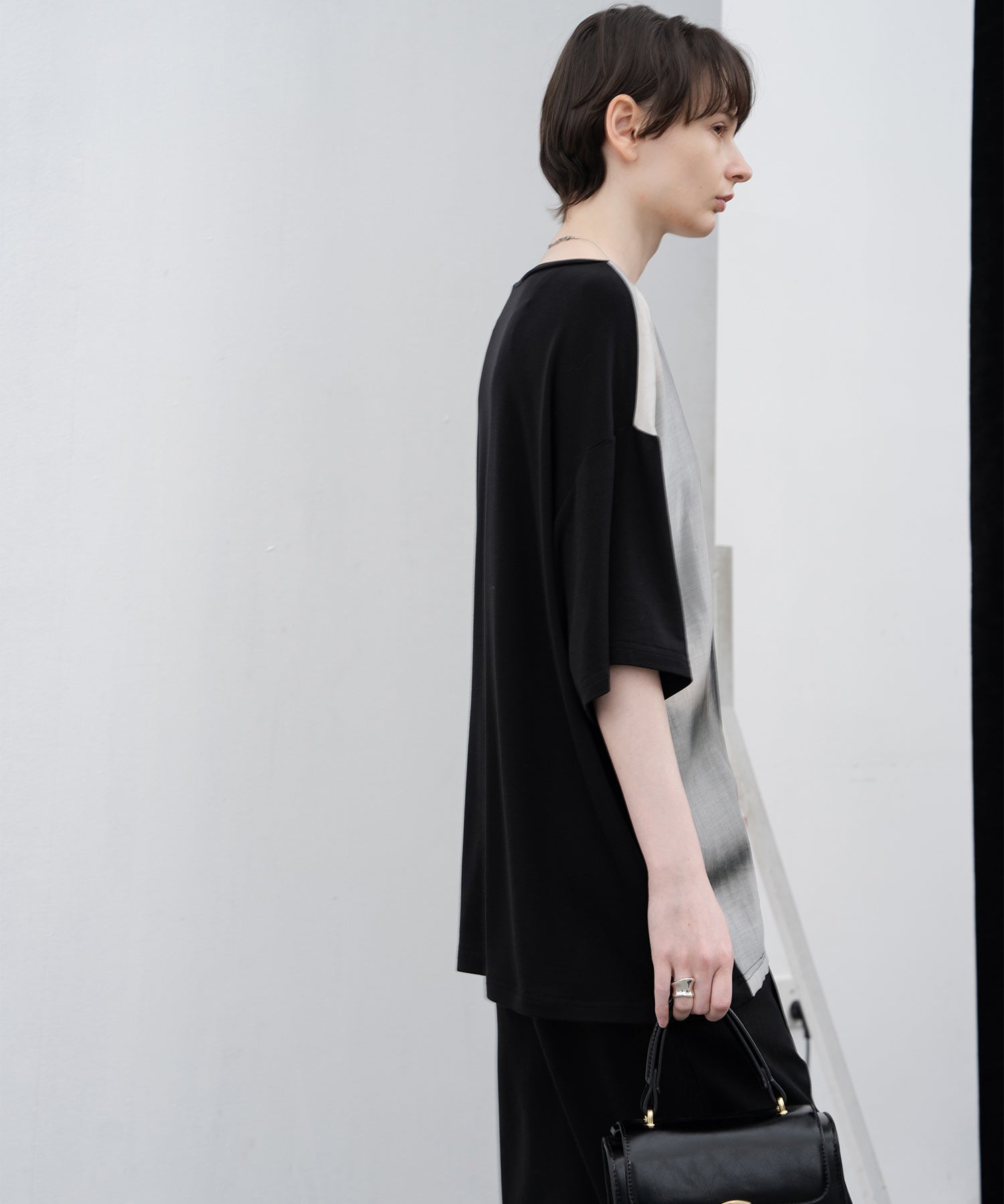 Sheer print cut and sew tops / T-shirt