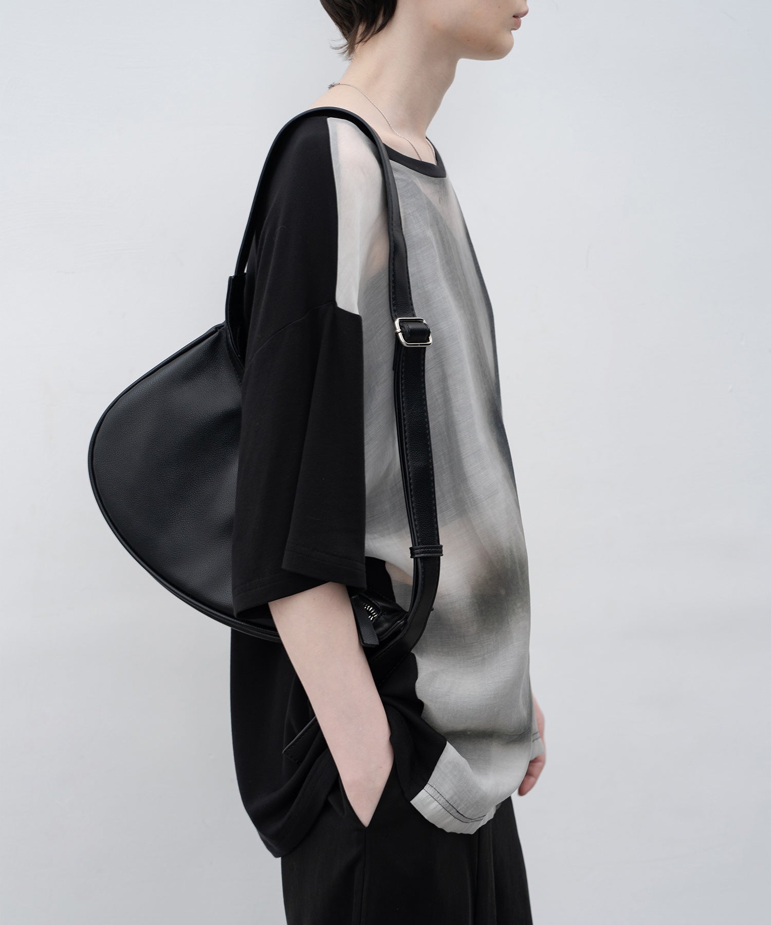 Sheer print cut and sew tops / T-shirt