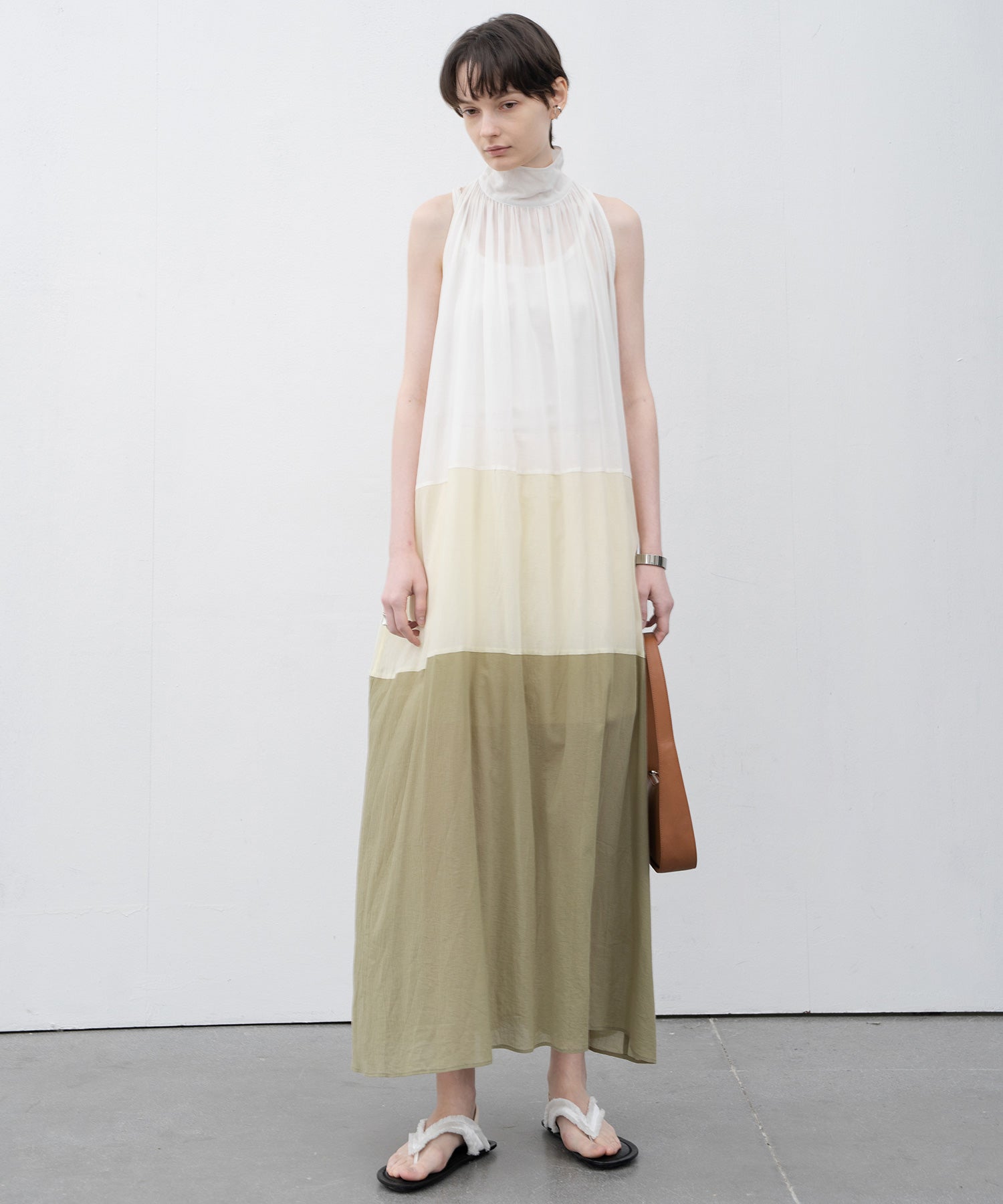 Ombre Sleeveless High-Neck Dress