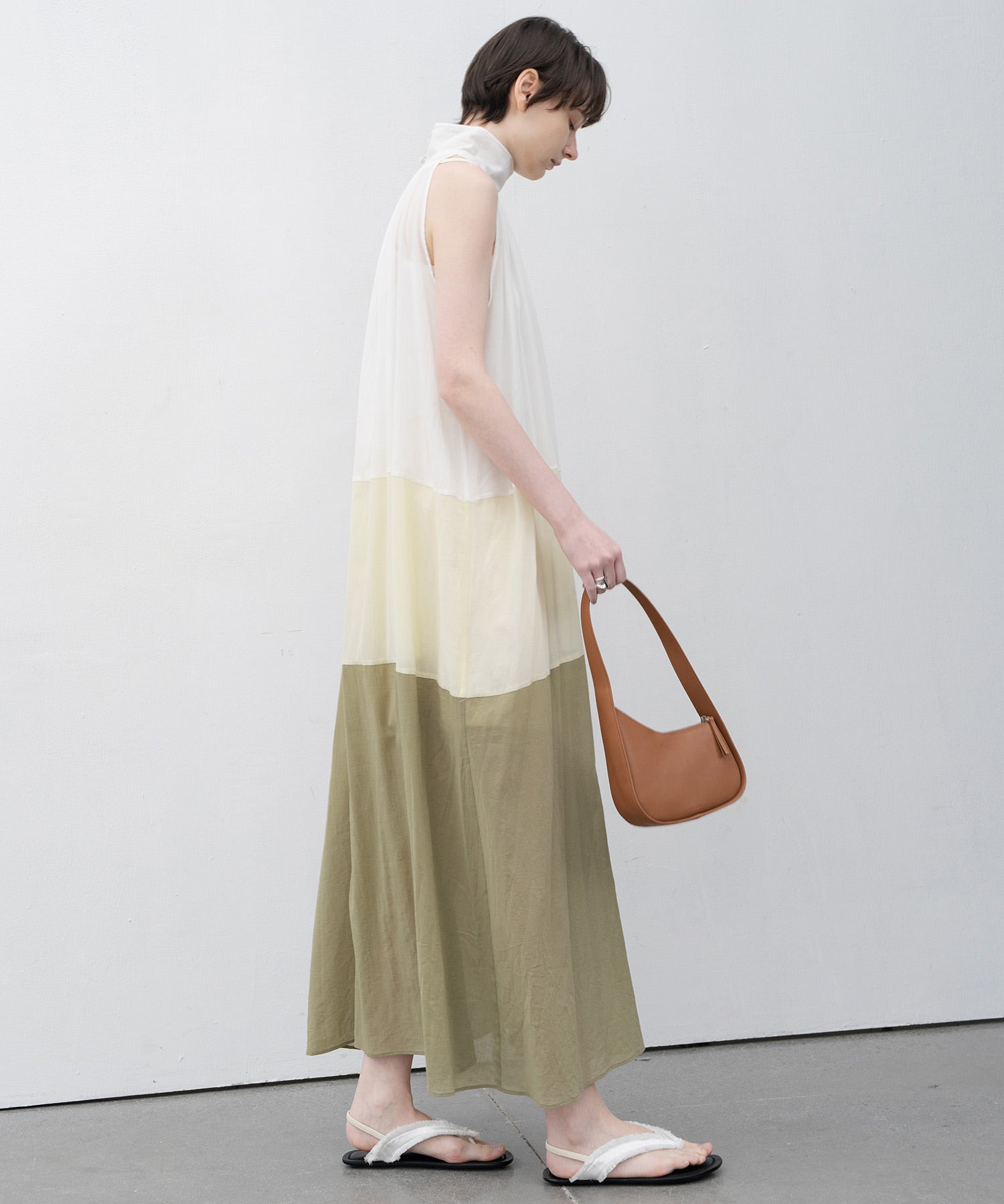 Ombre Sleeveless High-Neck Dress