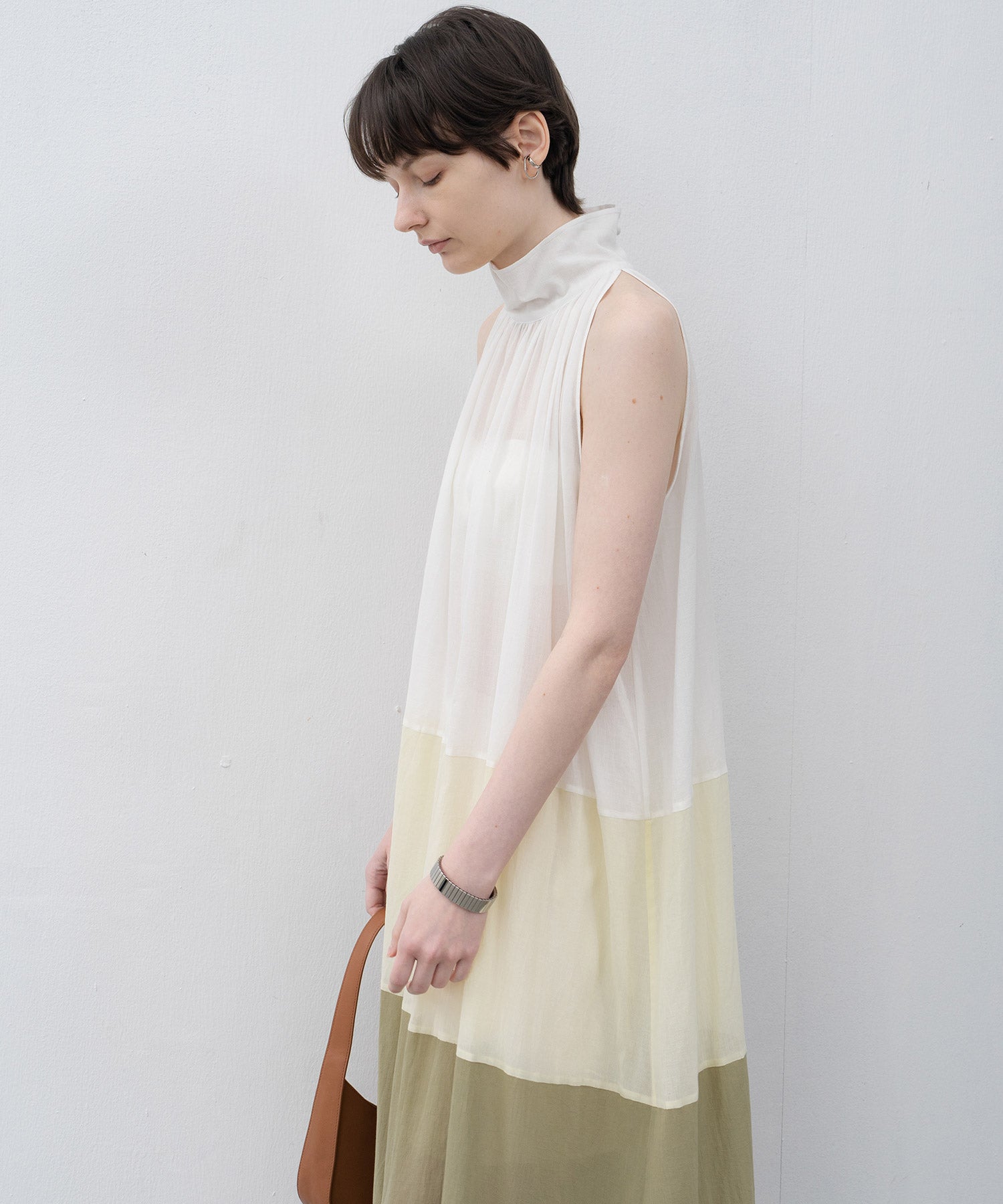 Ombre Sleeveless High-Neck Dress