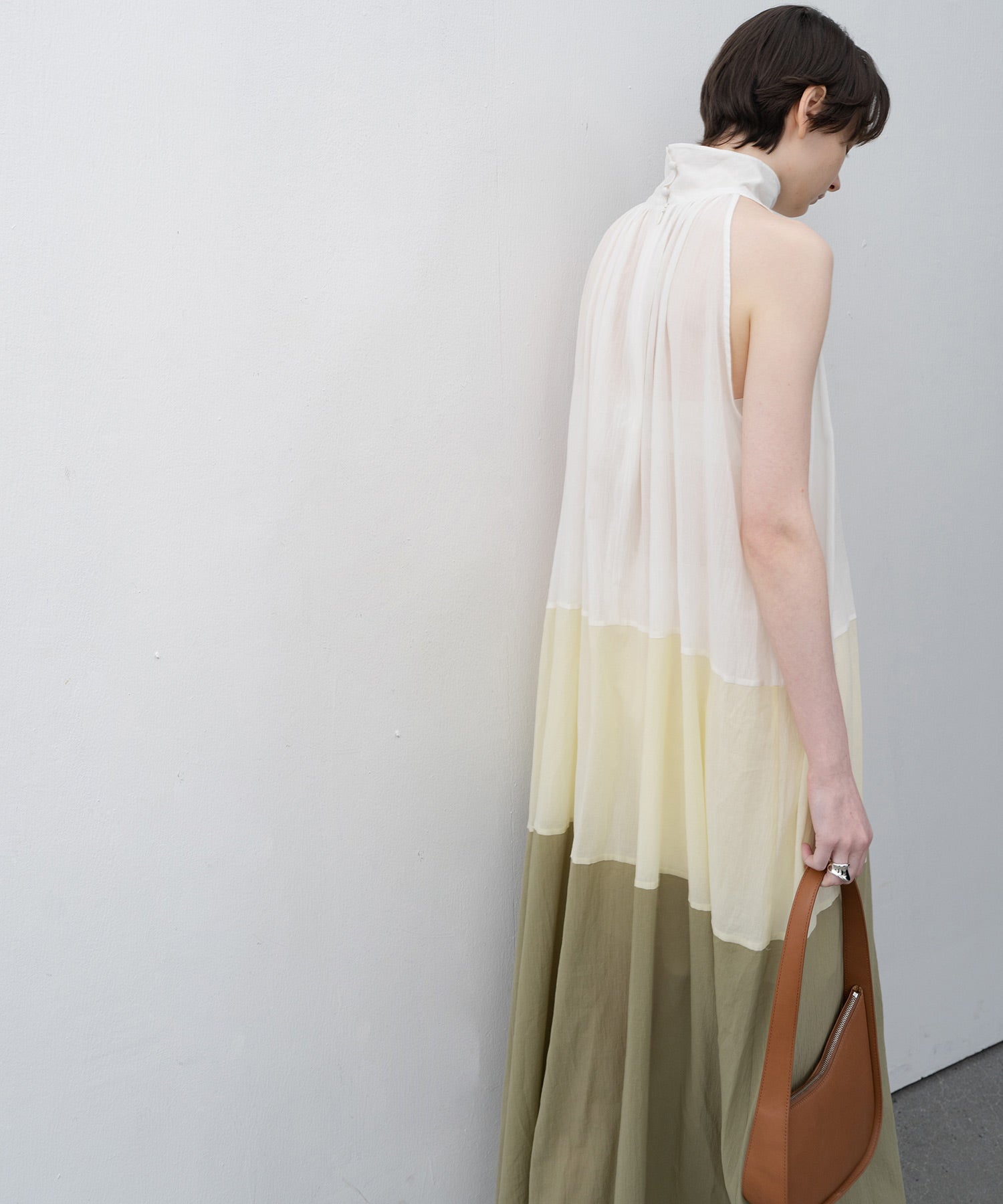 Ombre Sleeveless High-Neck Dress
