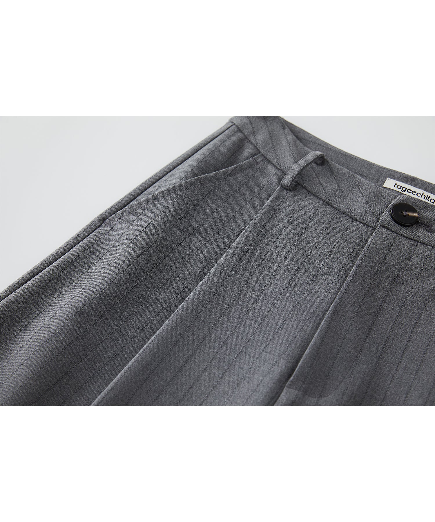 High-Waisted Striped Wide Slacks