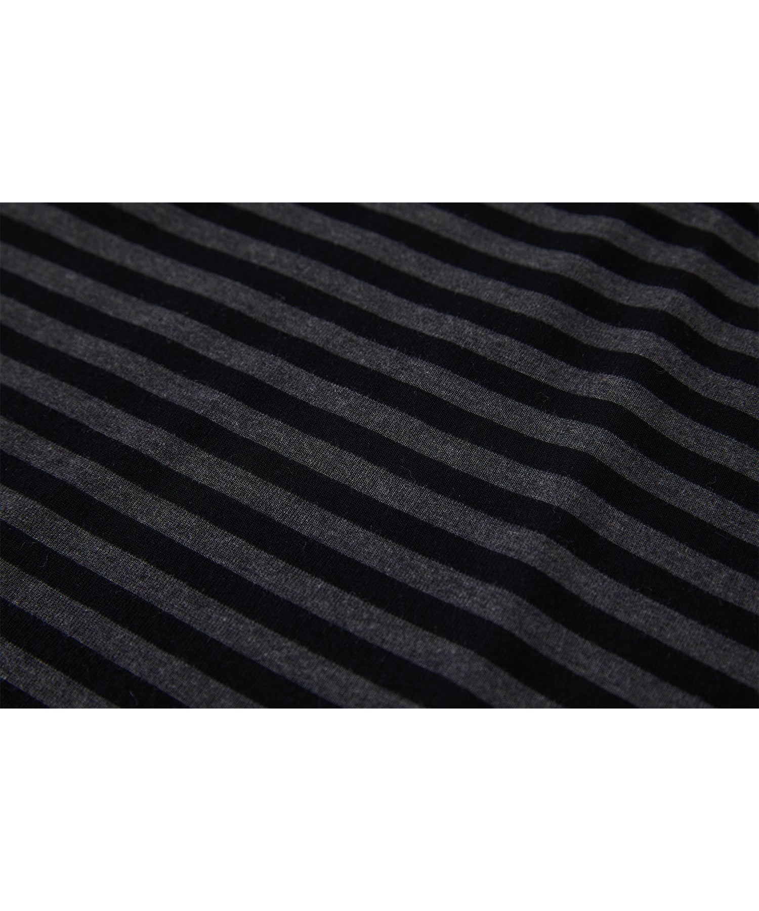 Wool Blend Striped Bihigh Neck Long Sleeve Tee