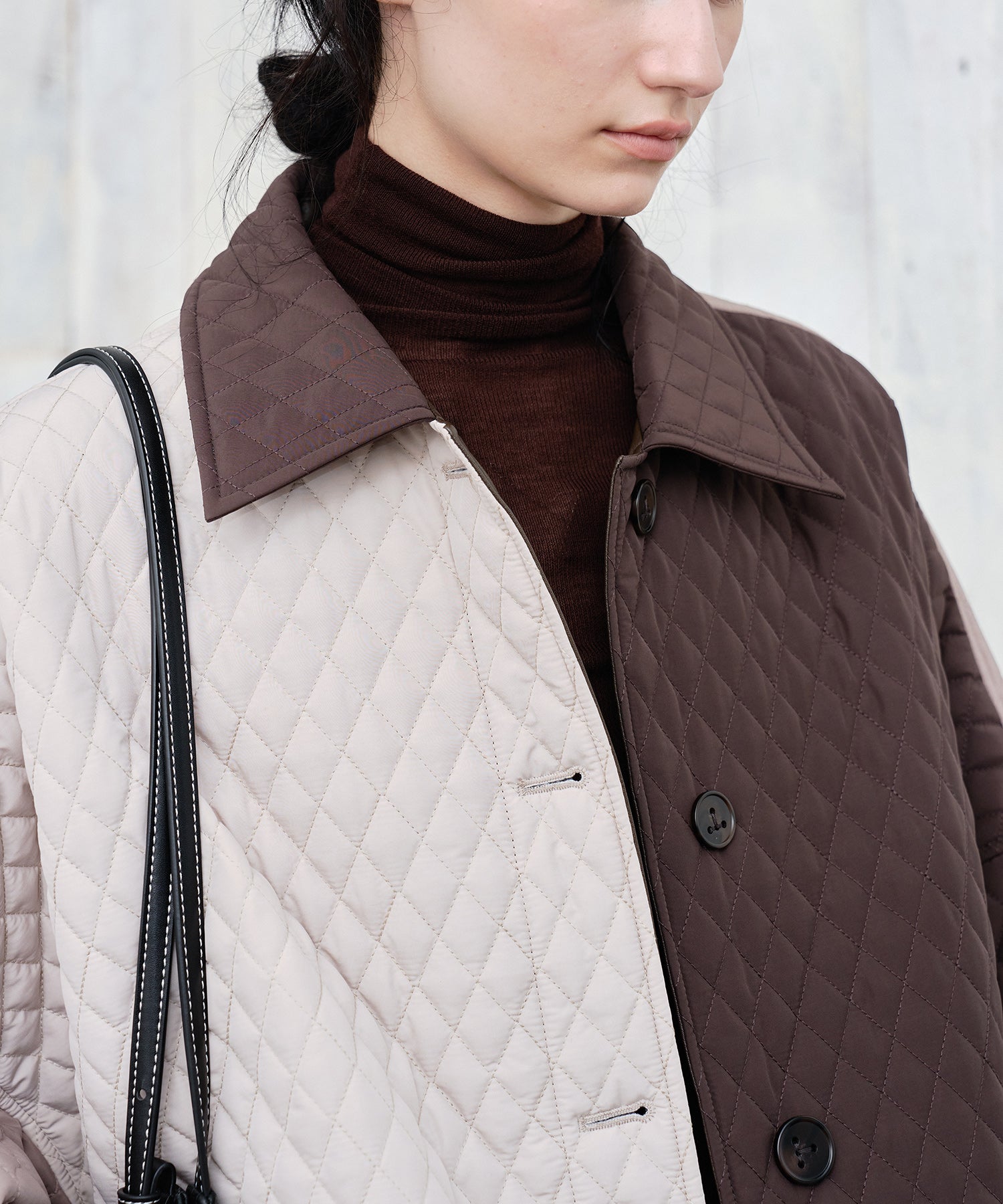Geometric Colorblock Quilted Jacket