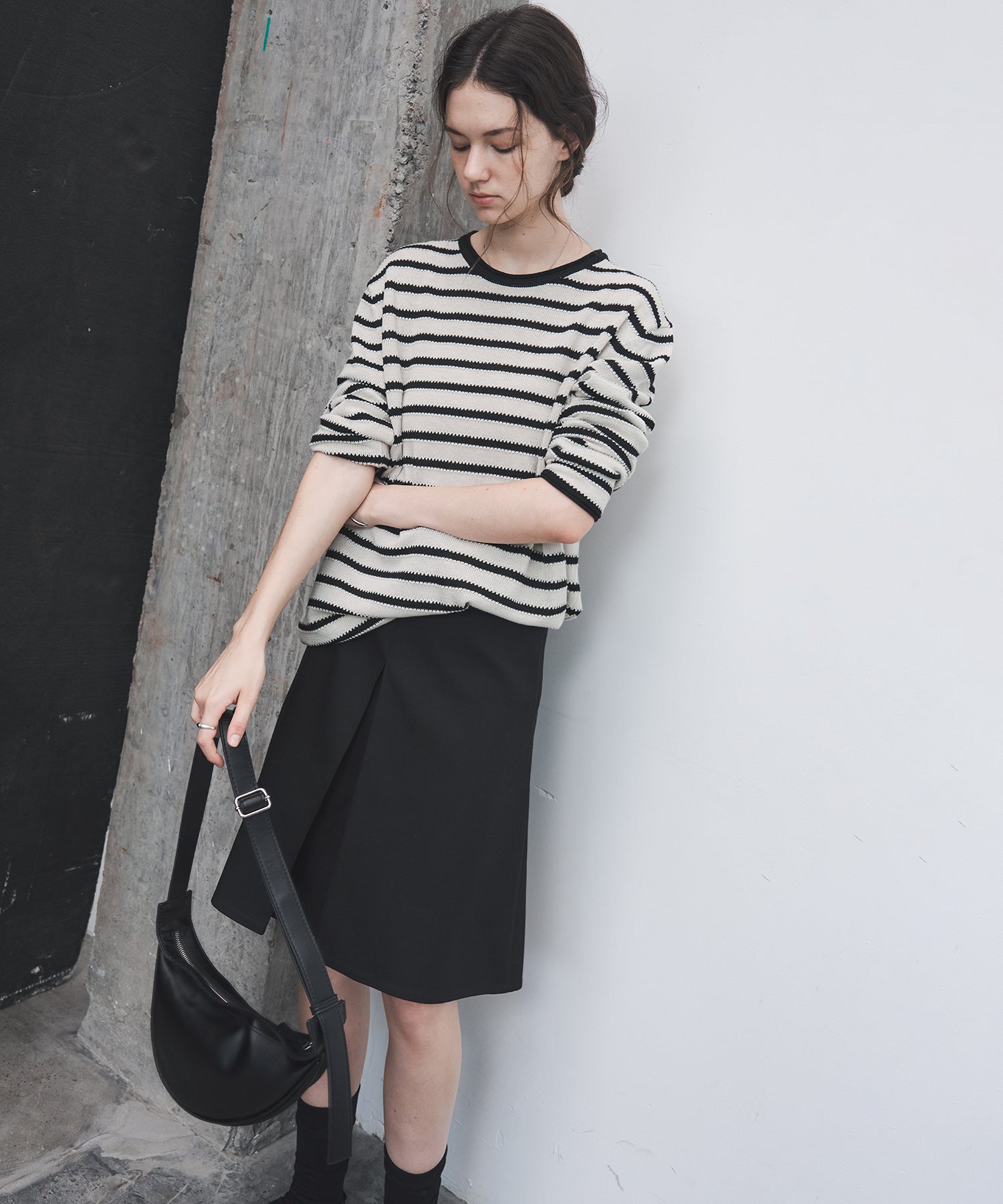 2-Way Pleated Suit Midi Skirt – High Waist A-Line Fit