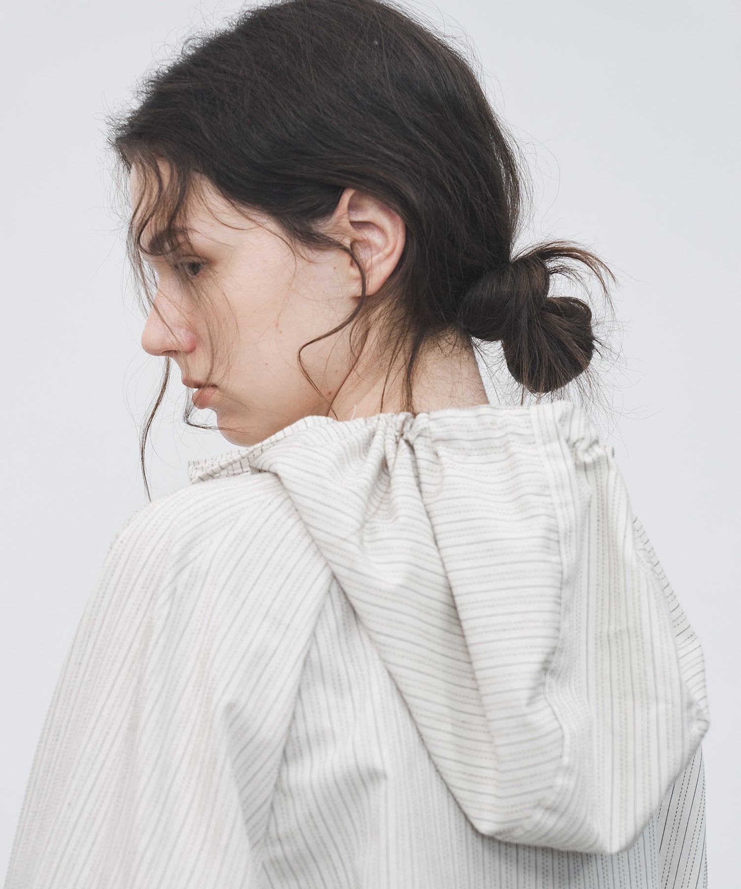 Striped Hooded Shirt Jacket – Drawstring & Relaxed Fit