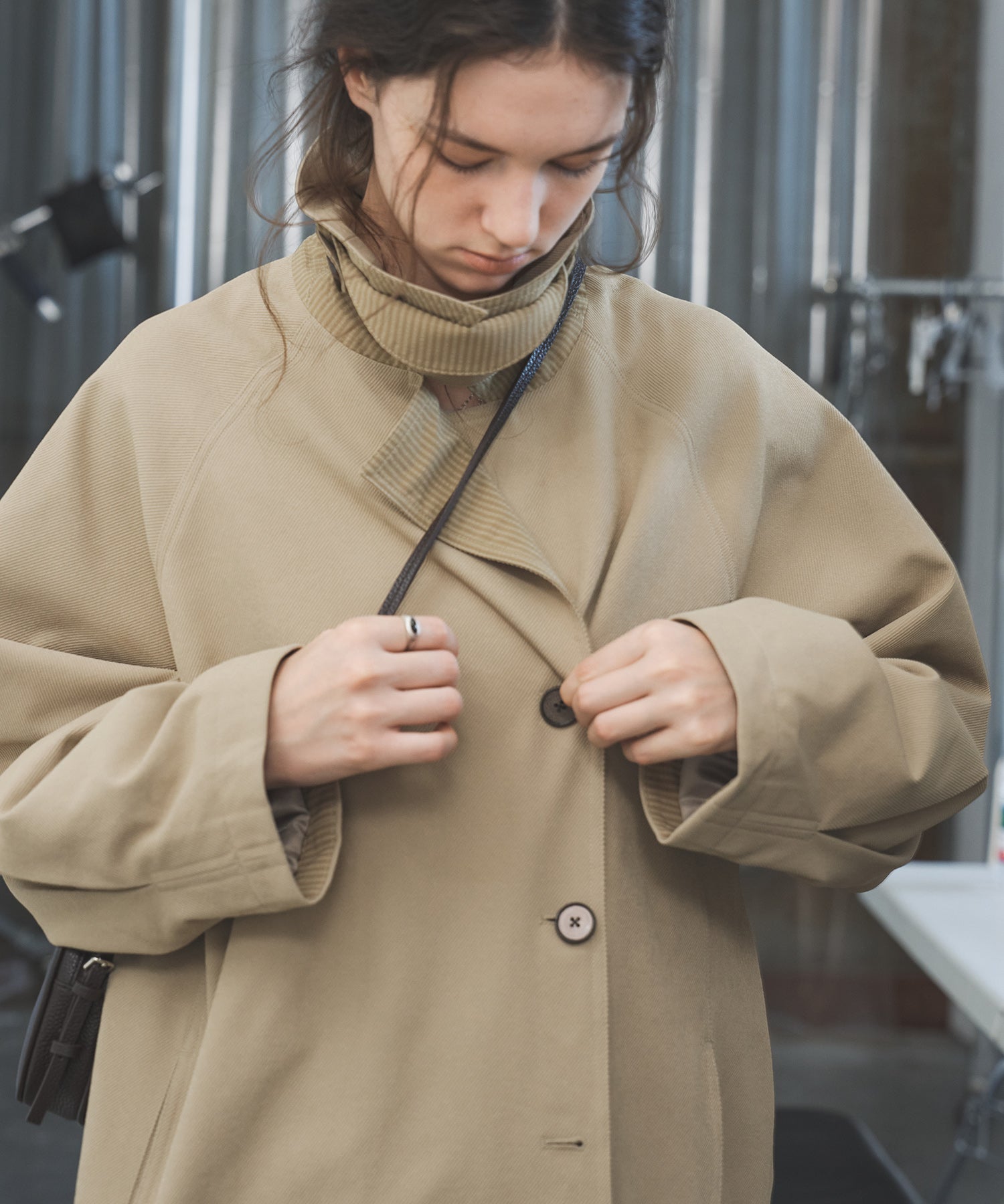 Structured Raglan Trench Coat – Oversized Fit