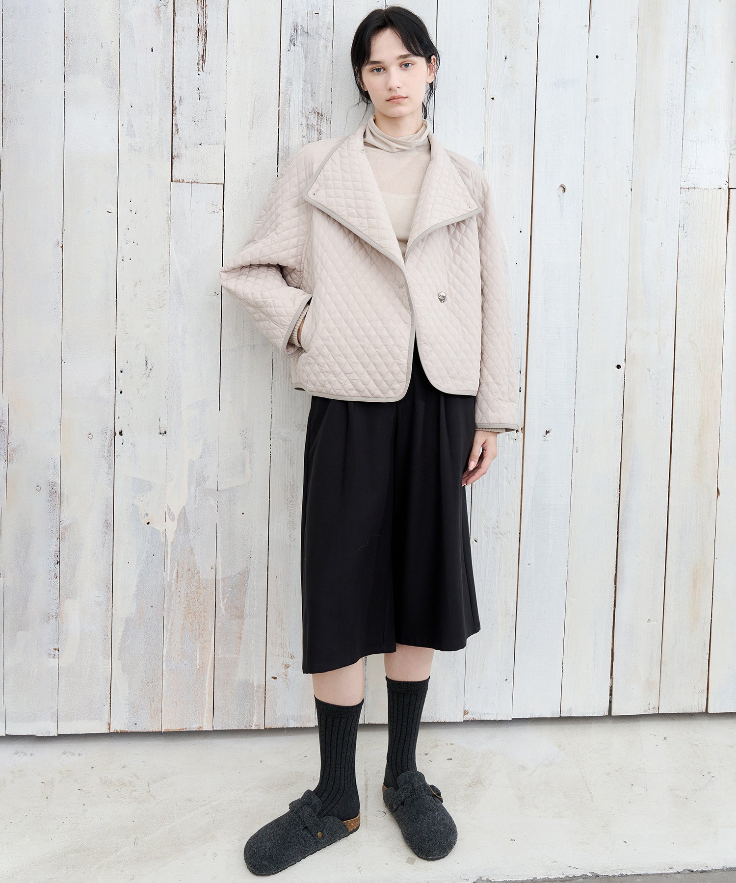 Asym Collar Quilted Padded Jacket