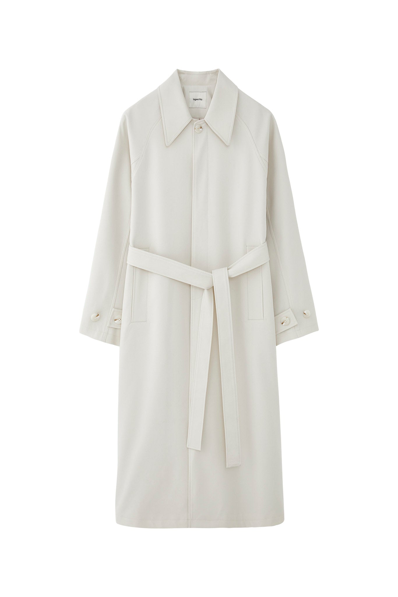 Clean-Cut Longline Coat with Belt – Easy Care Design