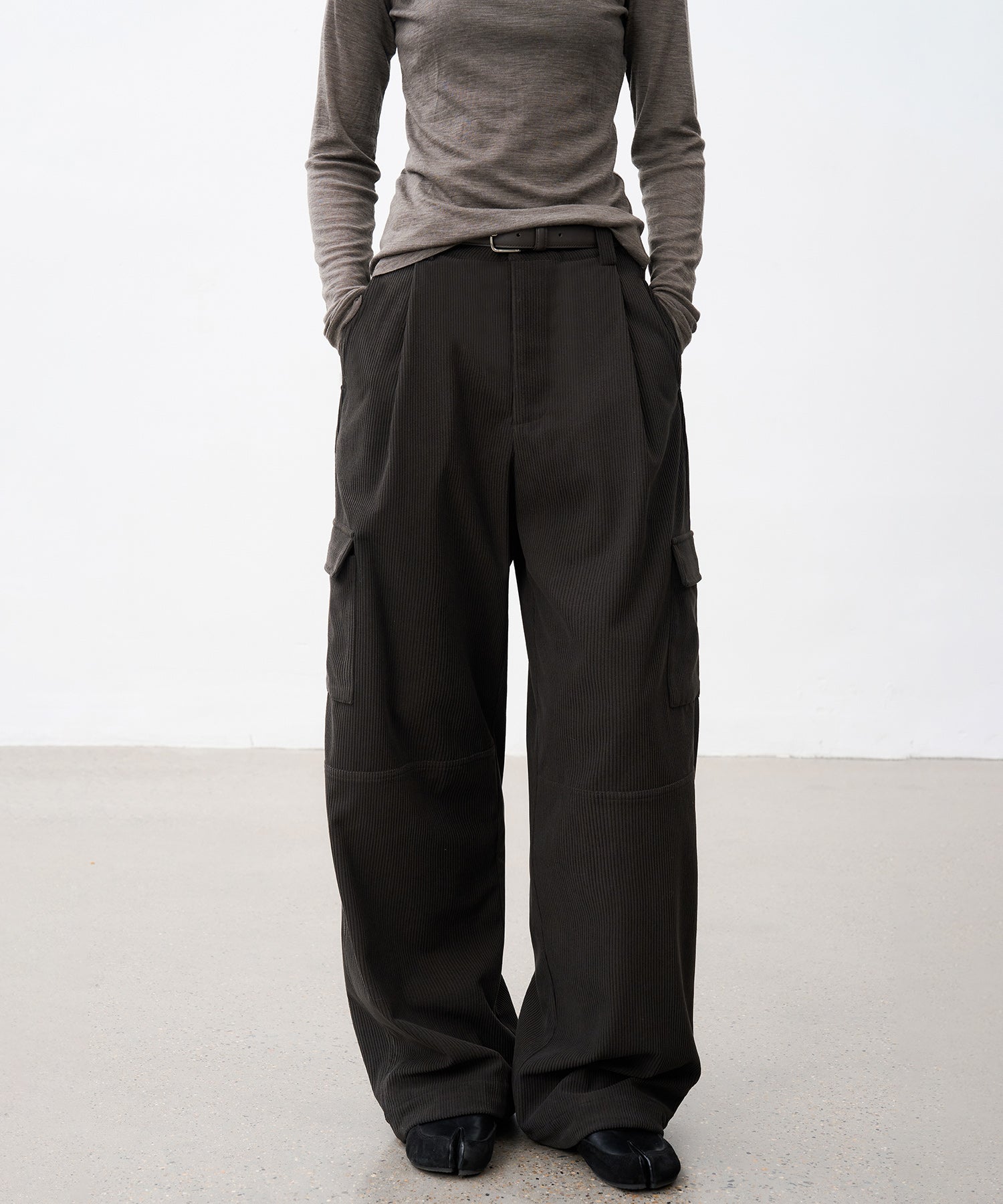 Corduroy Mid-Rise Straight Utility Pants