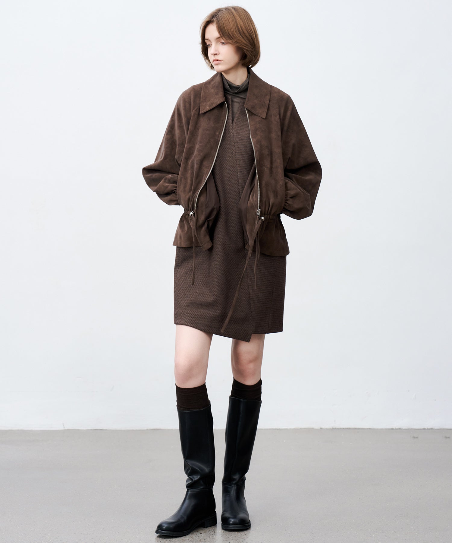 Drawstring-Waist Casual Jacket