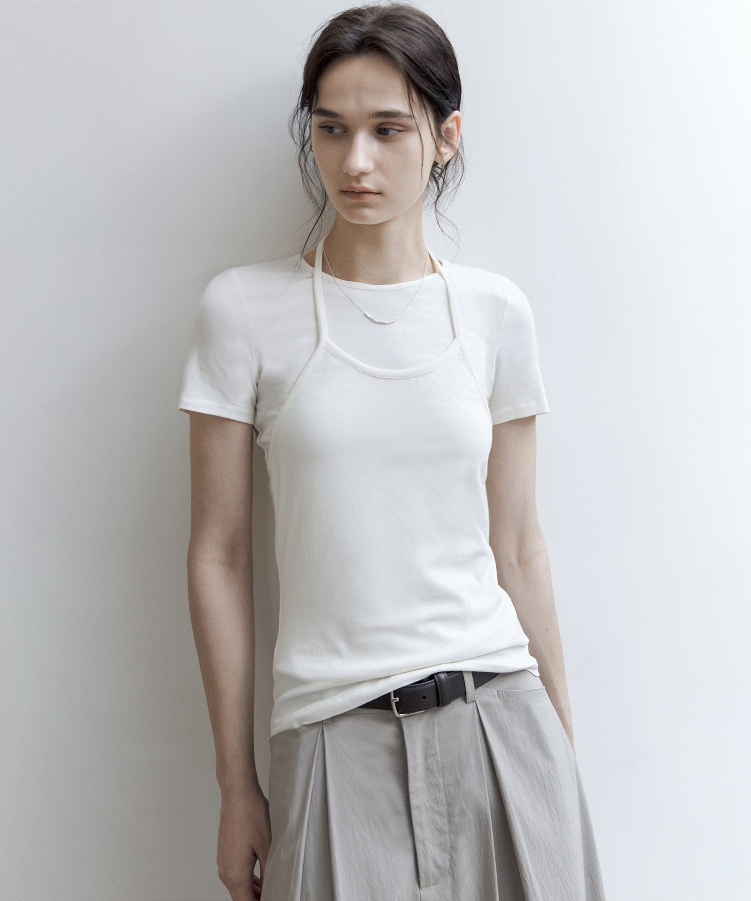 Layered Halter Neck T-Shirt Set