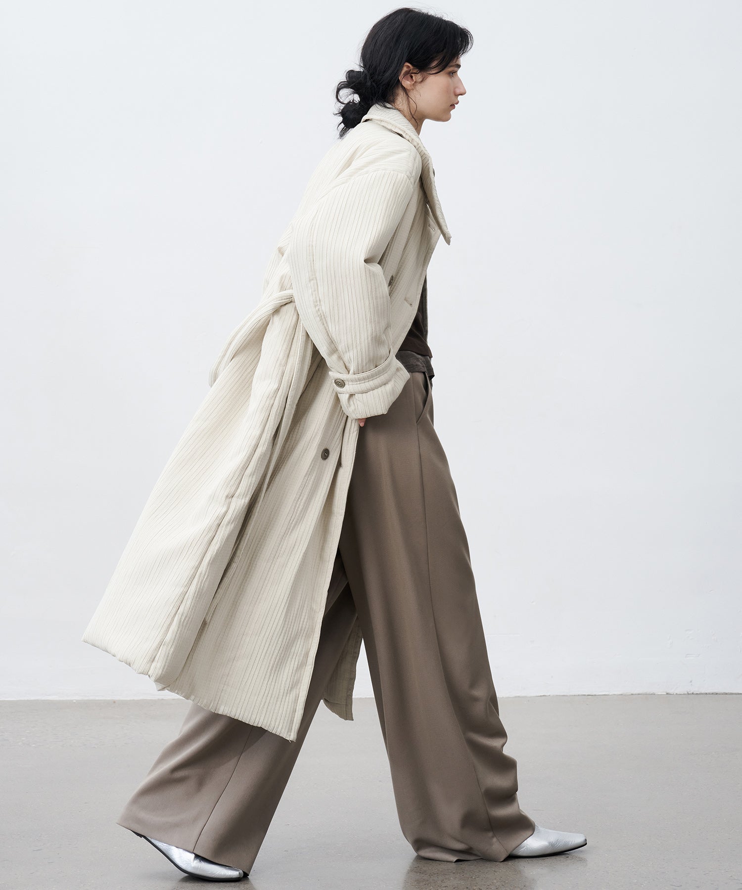 Stand Collar Oversized Long Cotton Coat