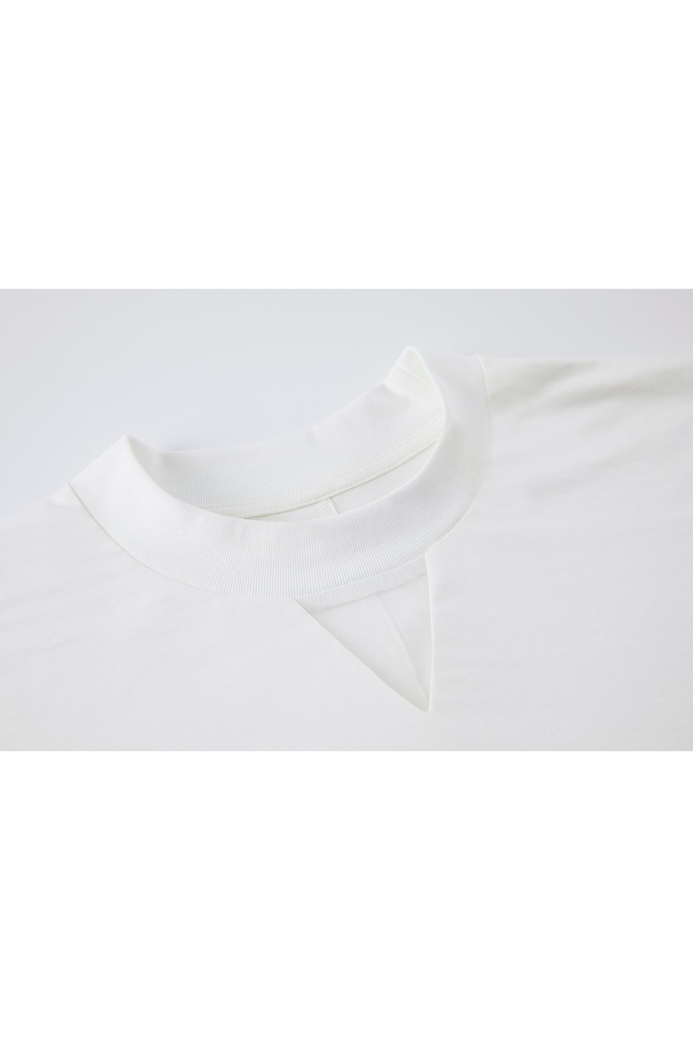 Oversize Contrast Sheer Docking T-Shirt/Tops