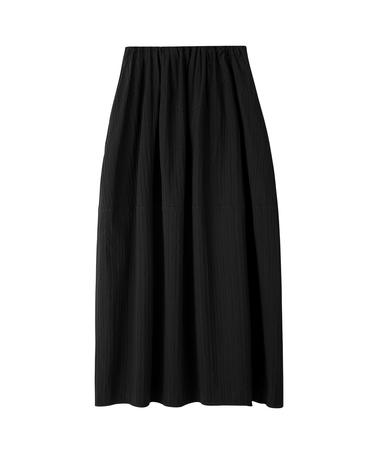 Textured Stripe Semi-Balloon Long Skirt
