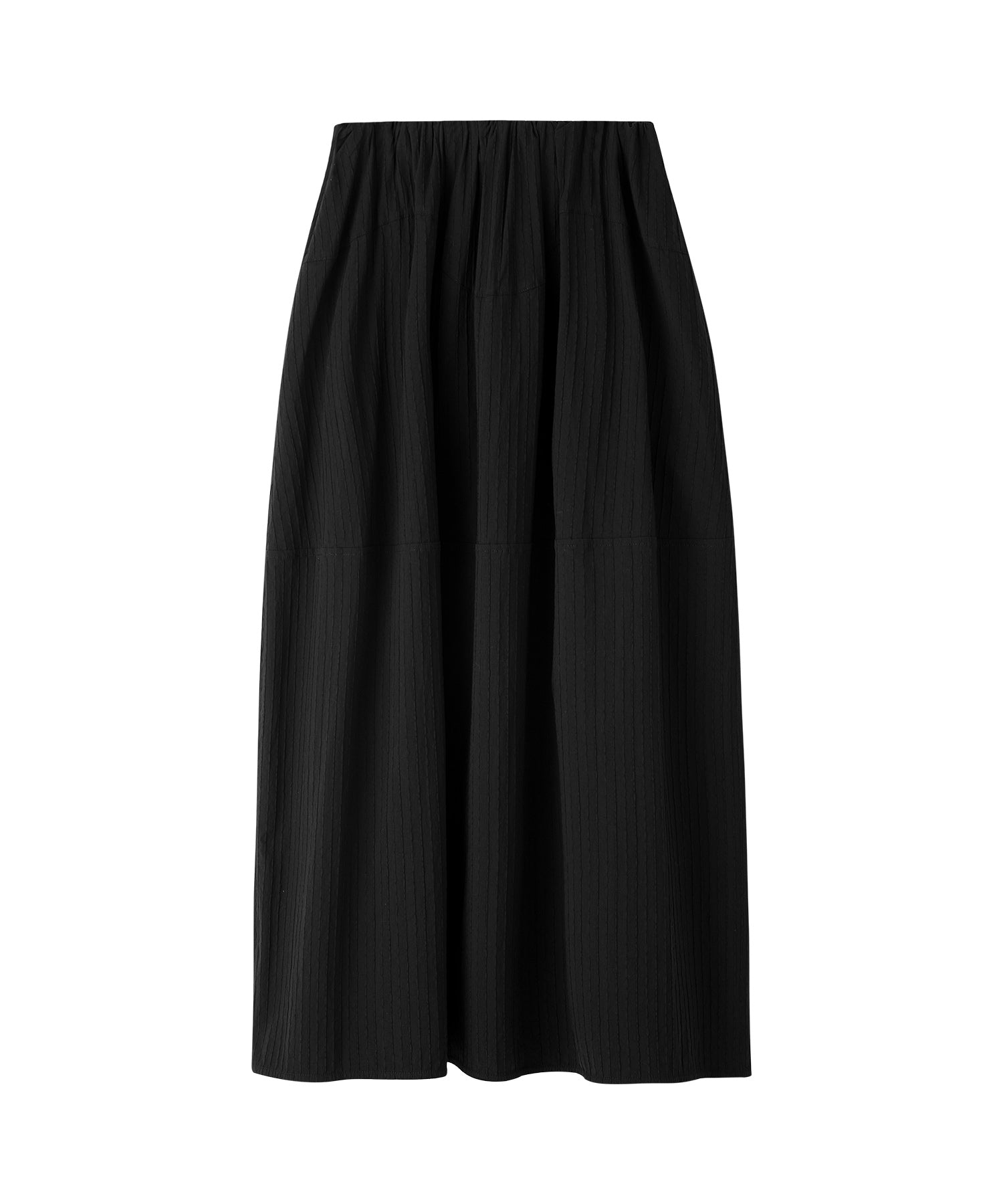Textured Stripe Semi-Balloon Long Skirt