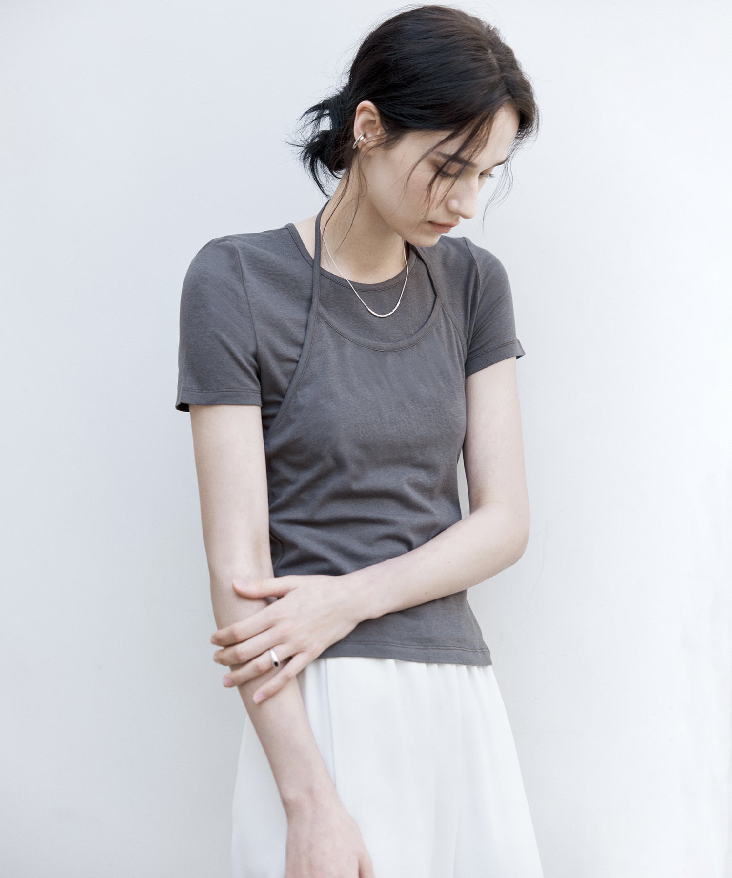 Layered Halter Neck T-Shirt Set