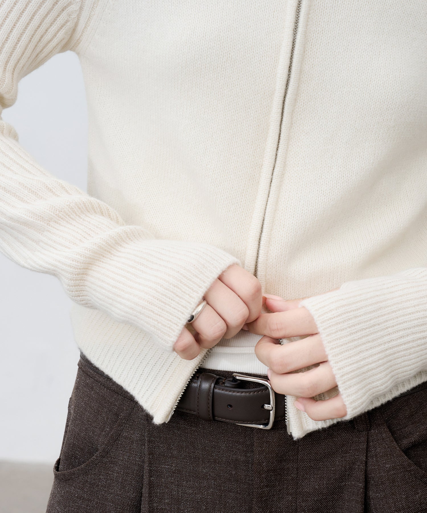 100% Wool Open Front Hooded Knit Cardigan