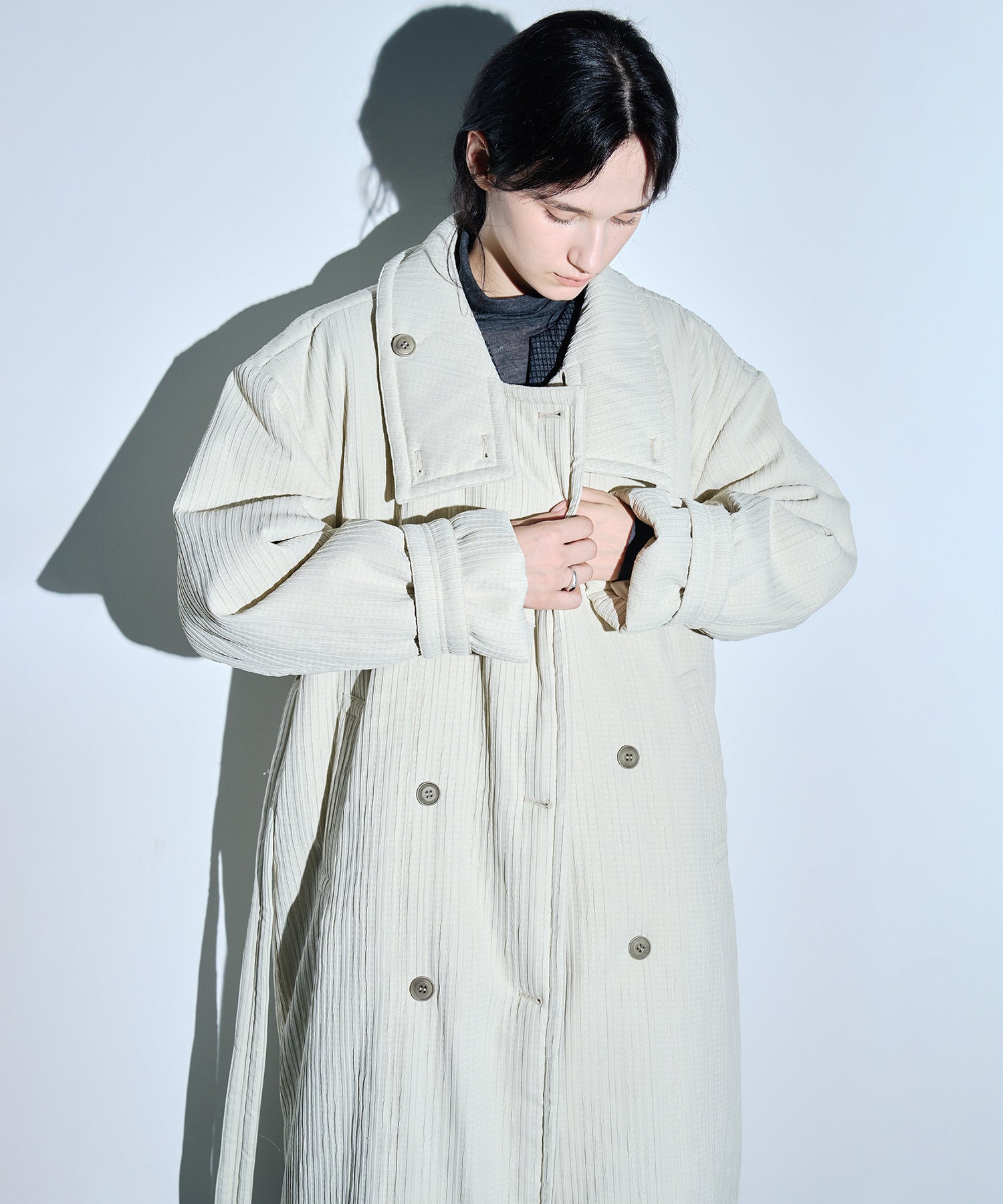 Stand Collar Oversized Long Cotton Coat