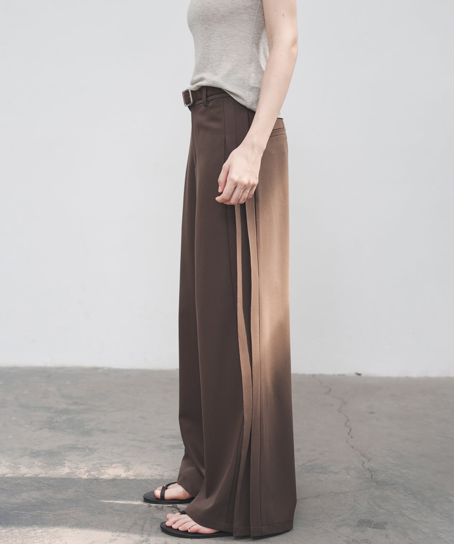 Accordion Pleat Wide-Leg Trousers
