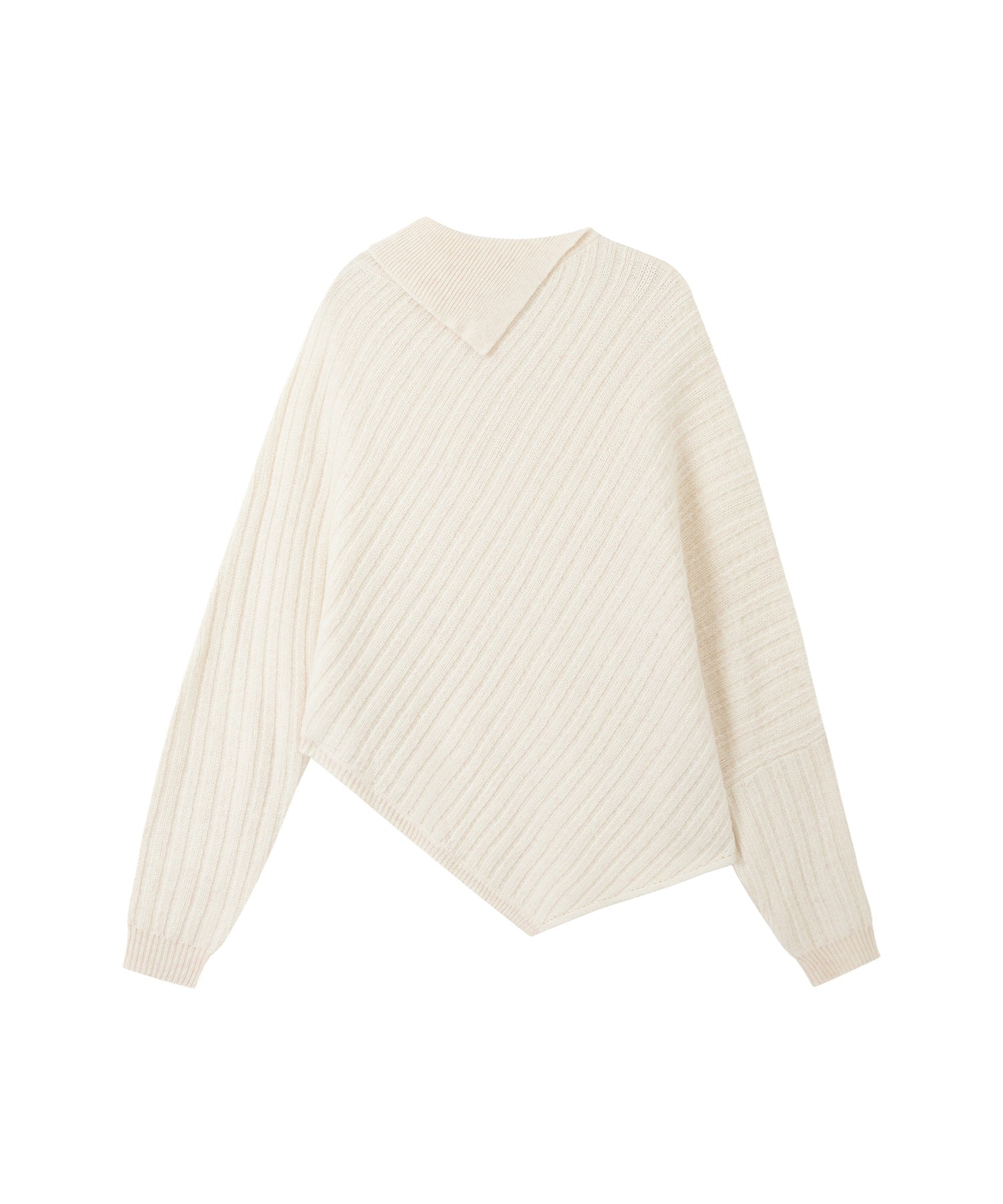 Asymmetric Textured Knit Sweater
