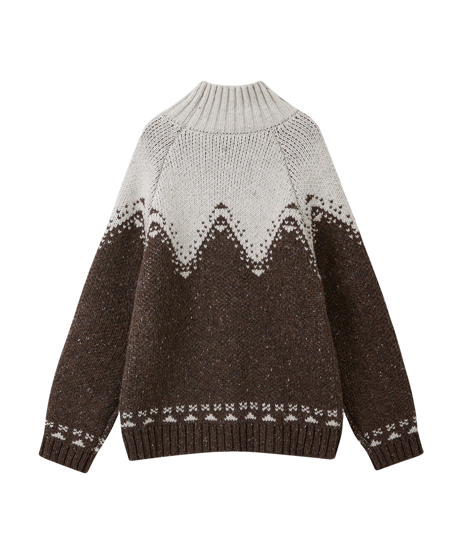 Totem Pattern Heavyweight Jacquard Turtleneck Sweater