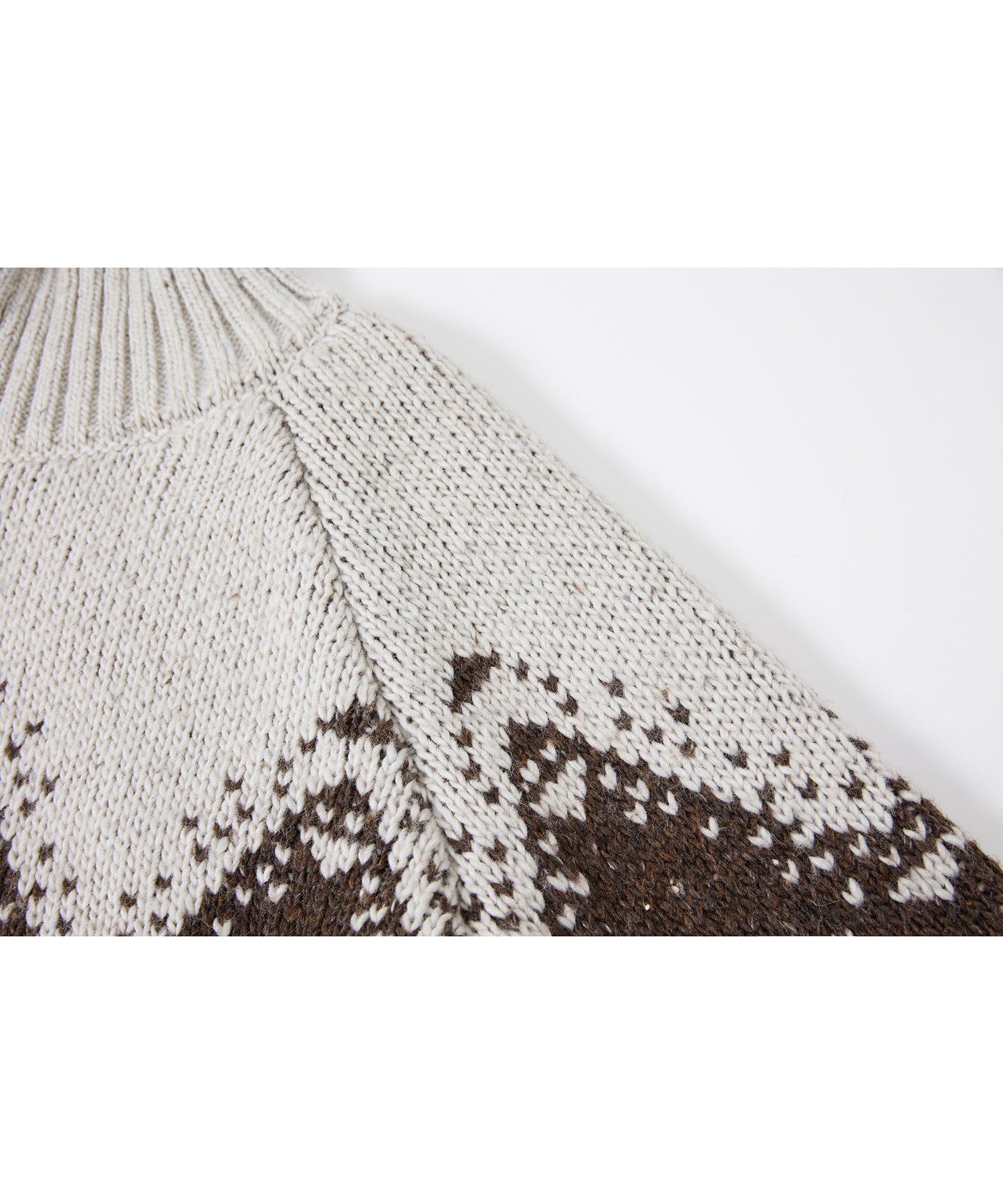 Totem Pattern Heavyweight Jacquard Turtleneck Sweater