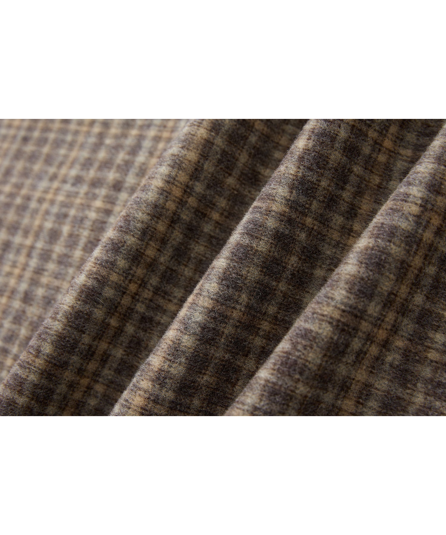 Wool Blend Yarn-Dyed Vintage Check Brushed Wide-Leg Pants