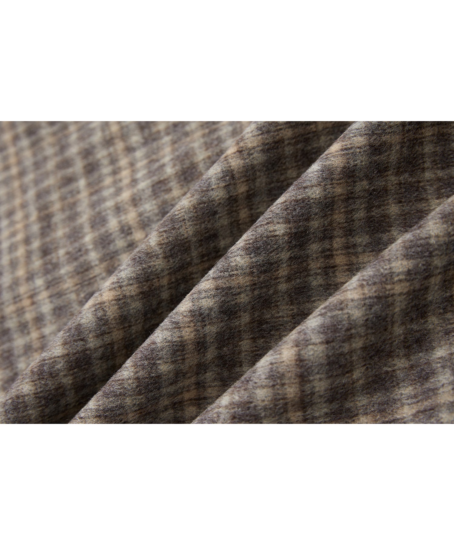 Wool Blend Irregular Flake Detail Yarn-Dyed Vintage Check Brushed A-Line Midi Skirt