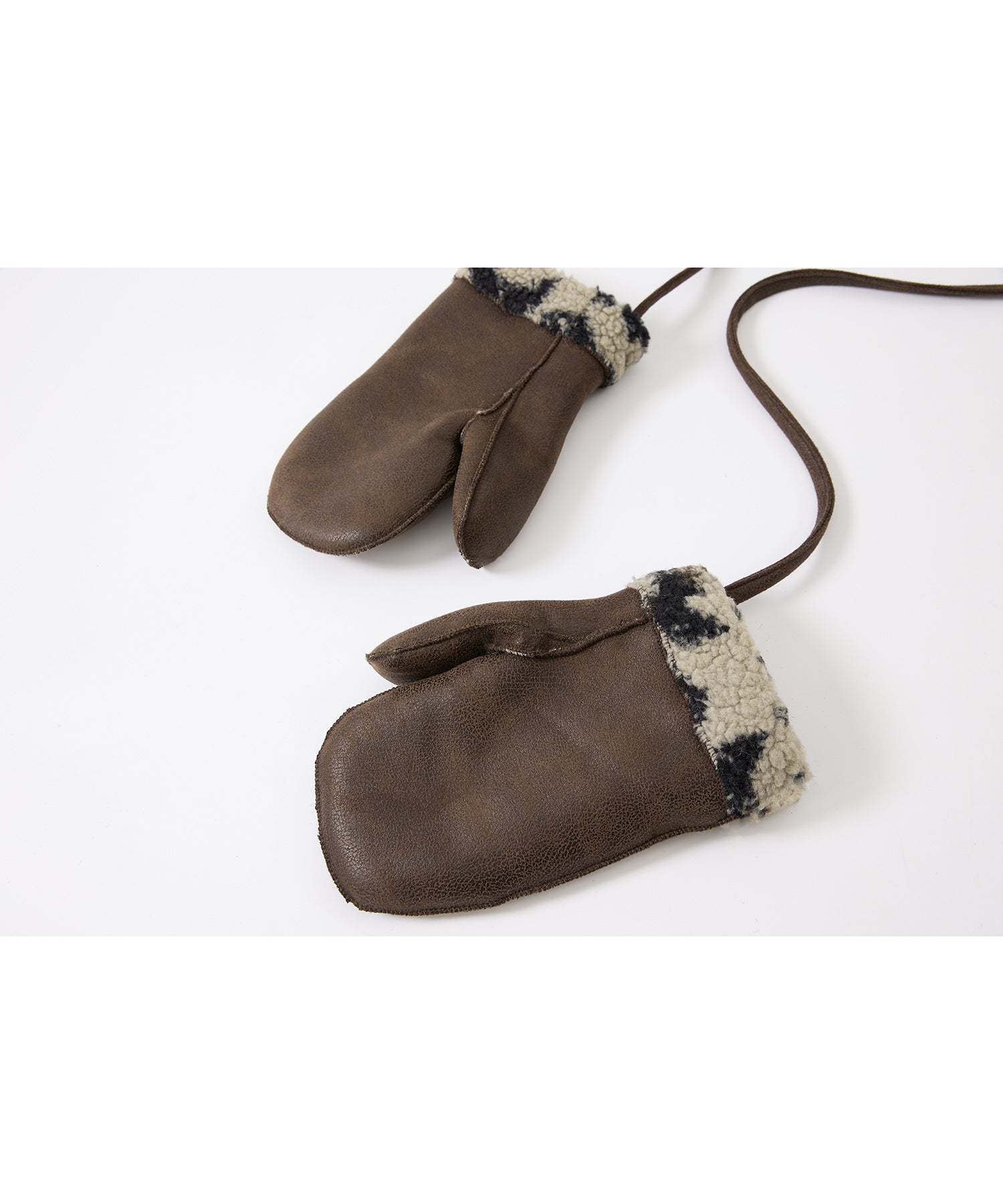 Fair Isle Faux Shearling Jacket with Gloves