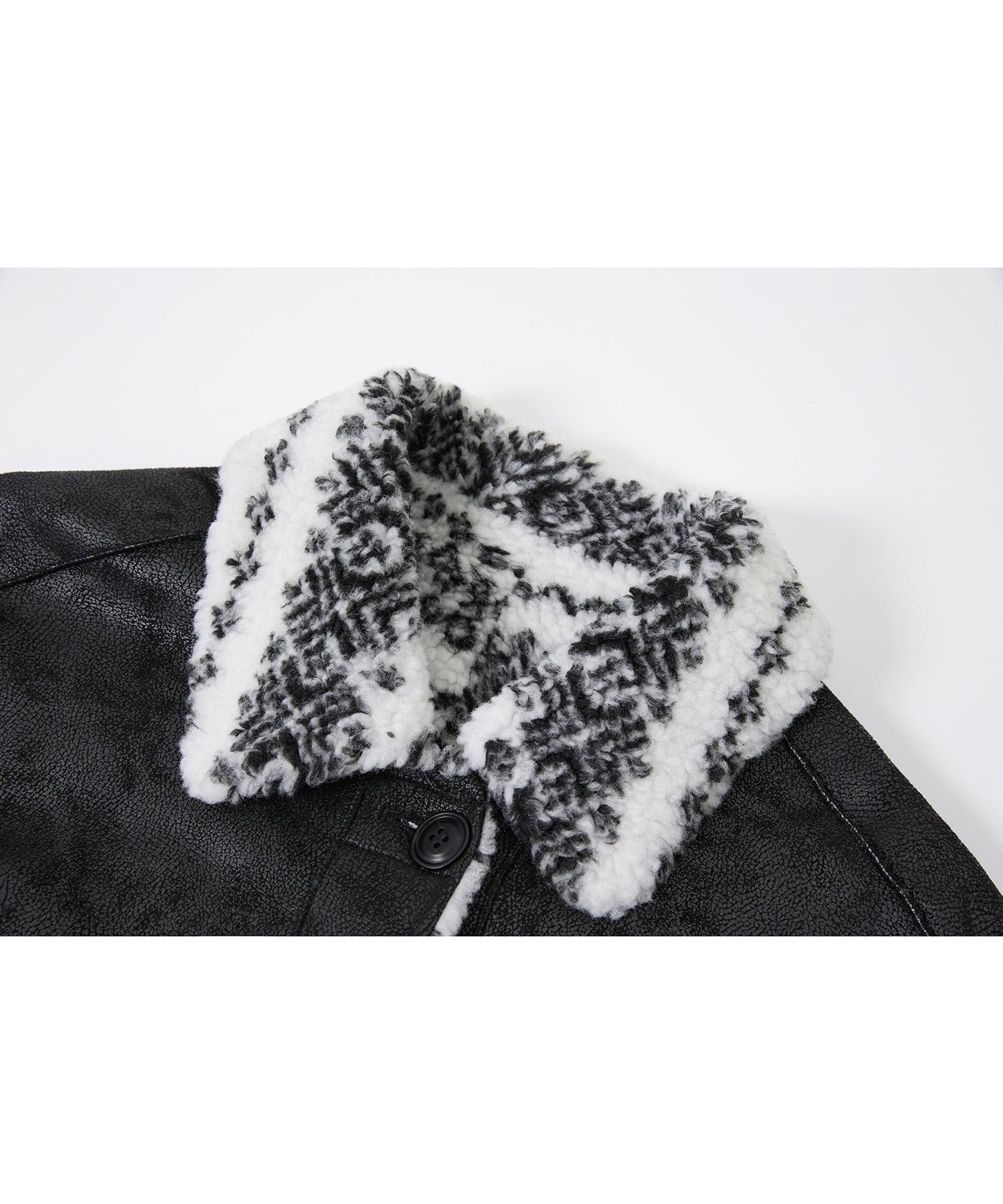 Fair Isle Faux Shearling Jacket with Gloves