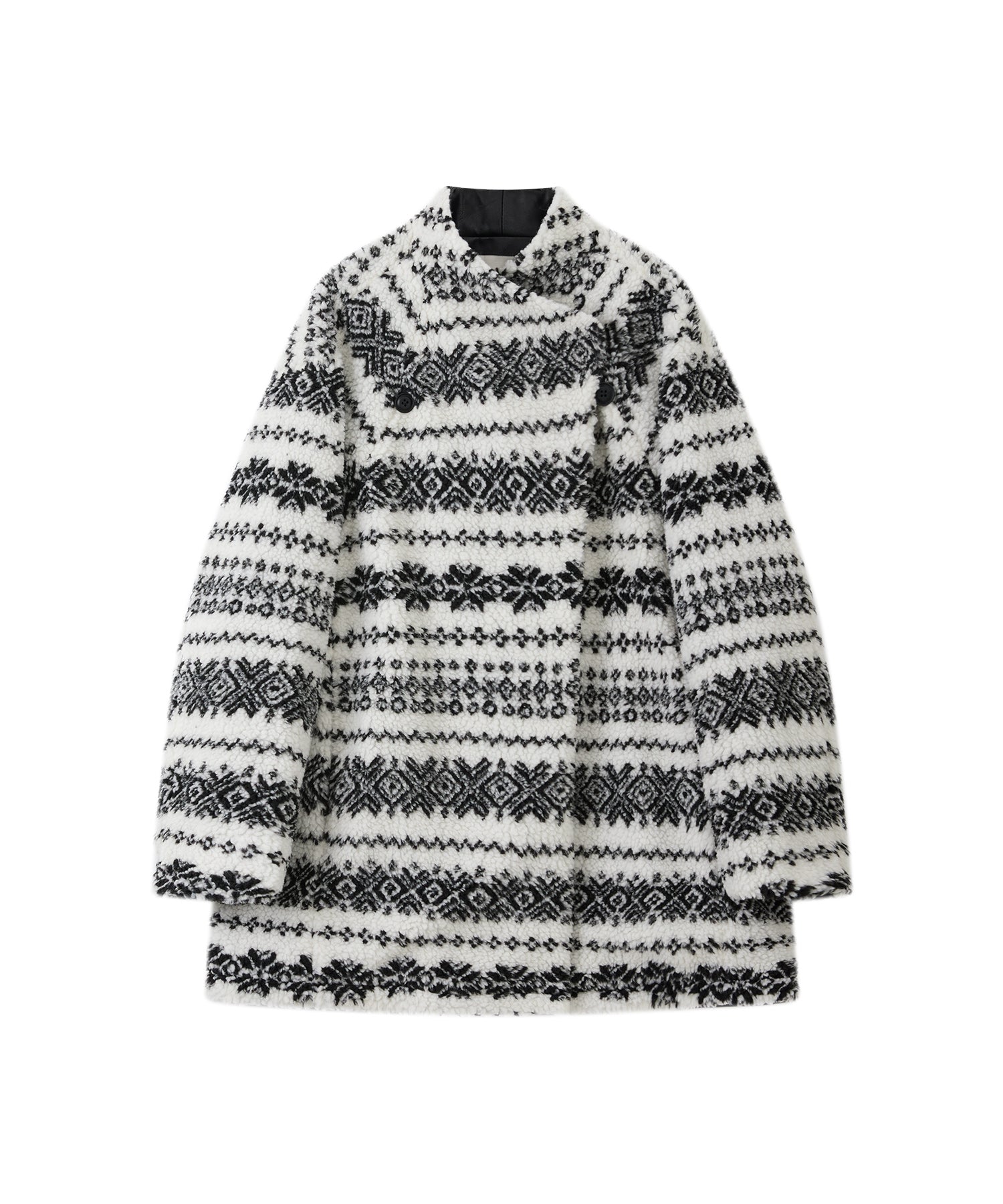 Fair Isle Relaxed Fit Fleece Jacket