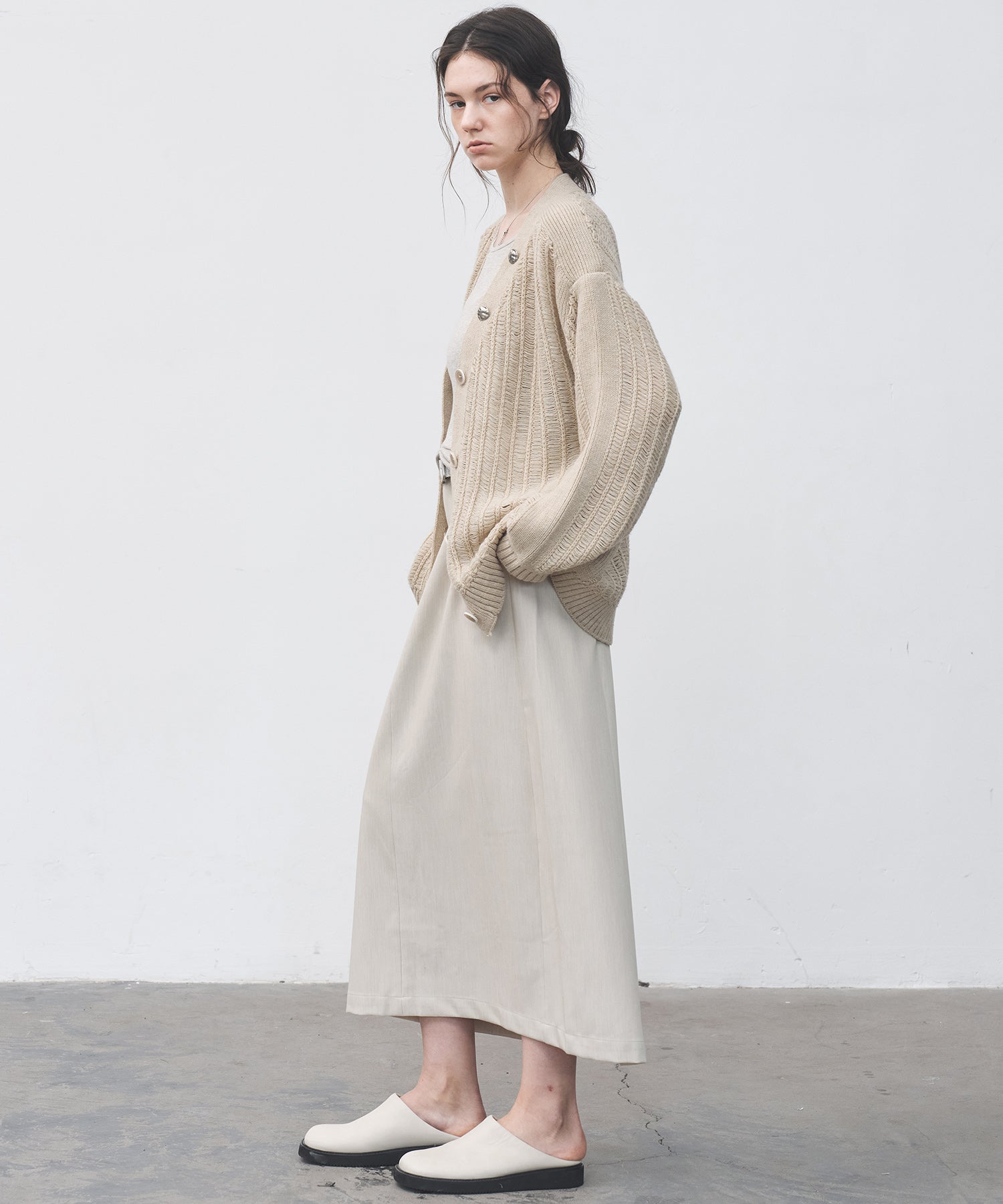 Back-slit maxi skirt