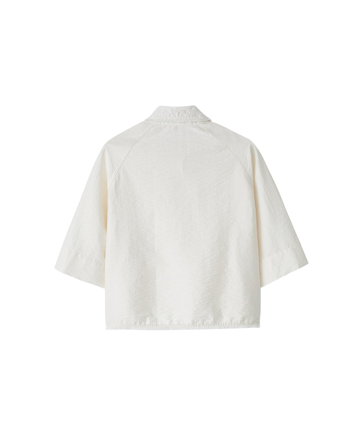 Artisanal Texture Shirt with Fringe Design – 5-Sleeve Raglan Style
