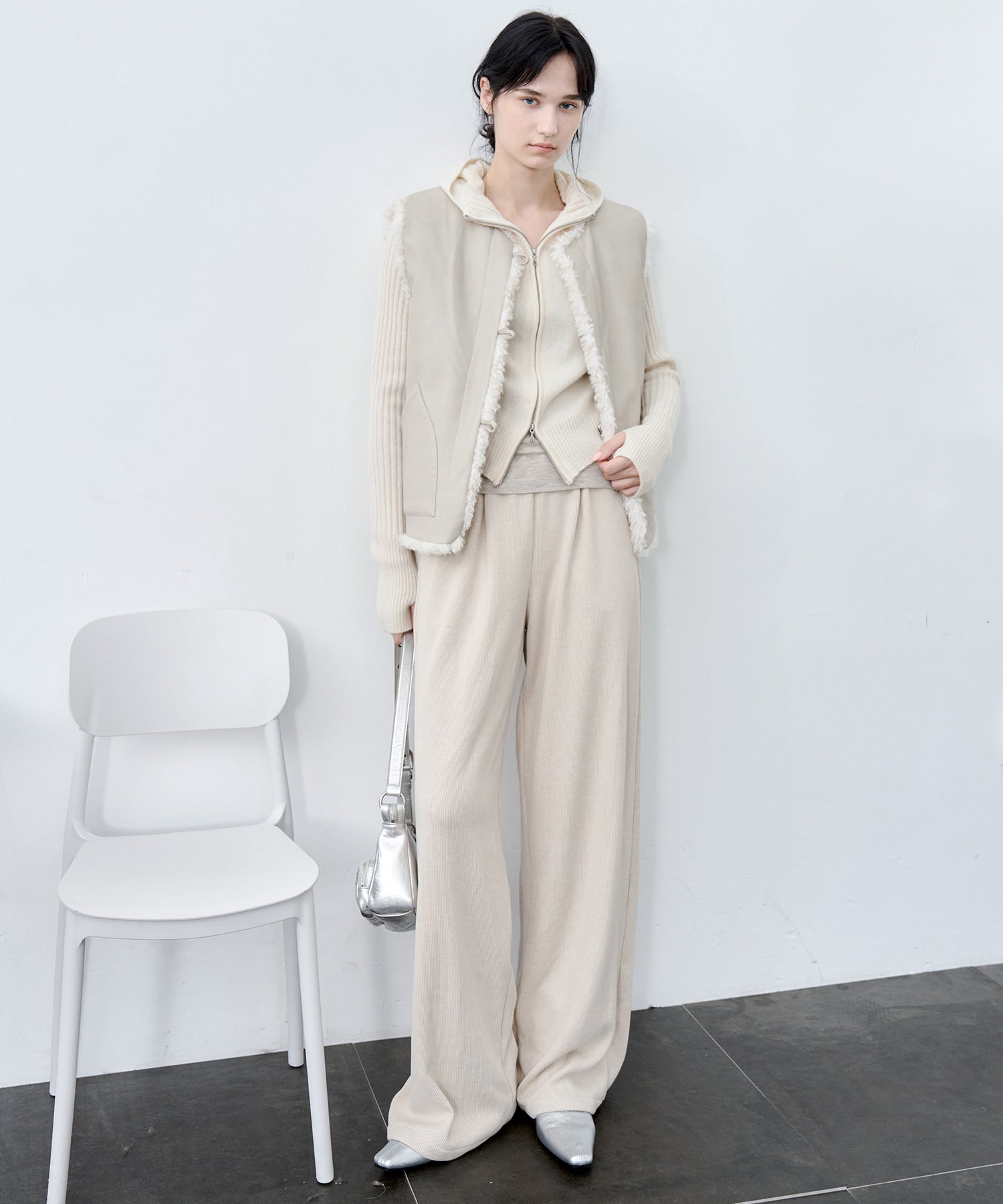 100% Wool Open Front Hooded Knit Cardigan