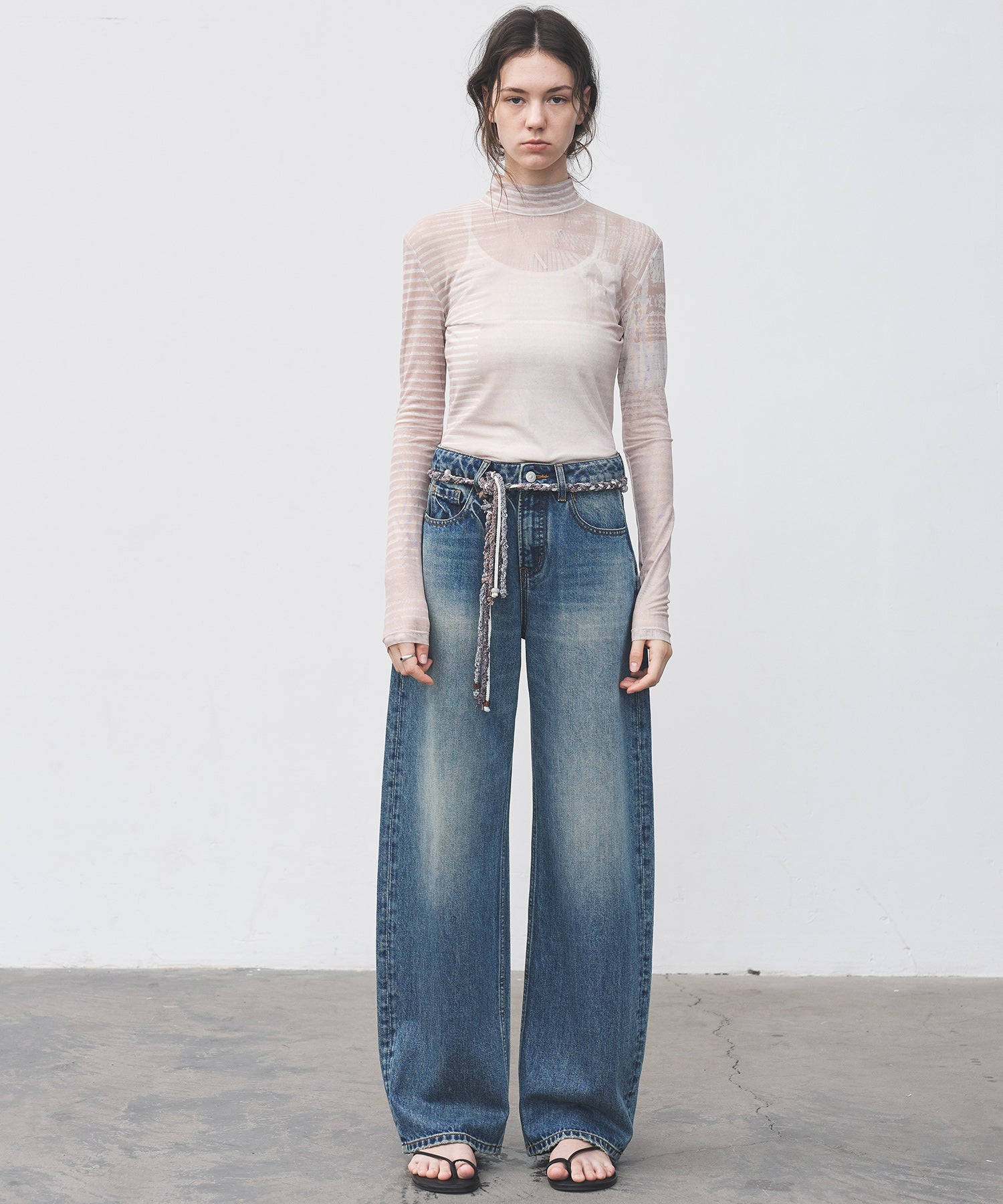 Mid-Rise Straight Wide-Leg Jeans